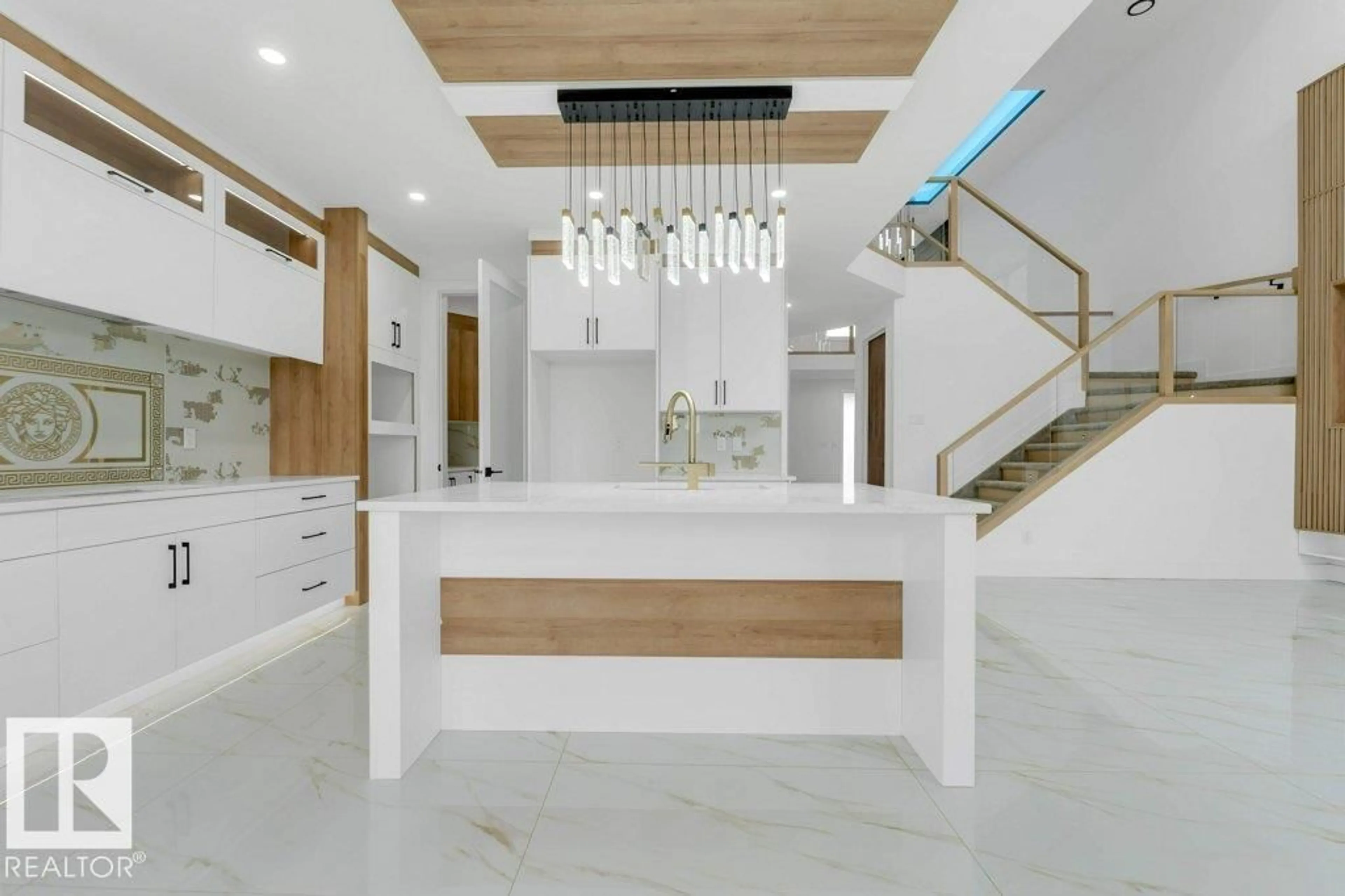 Contemporary kitchen, ceramic/tile floor for 2304 63 AV, Rural Leduc County Alberta T4X0K5