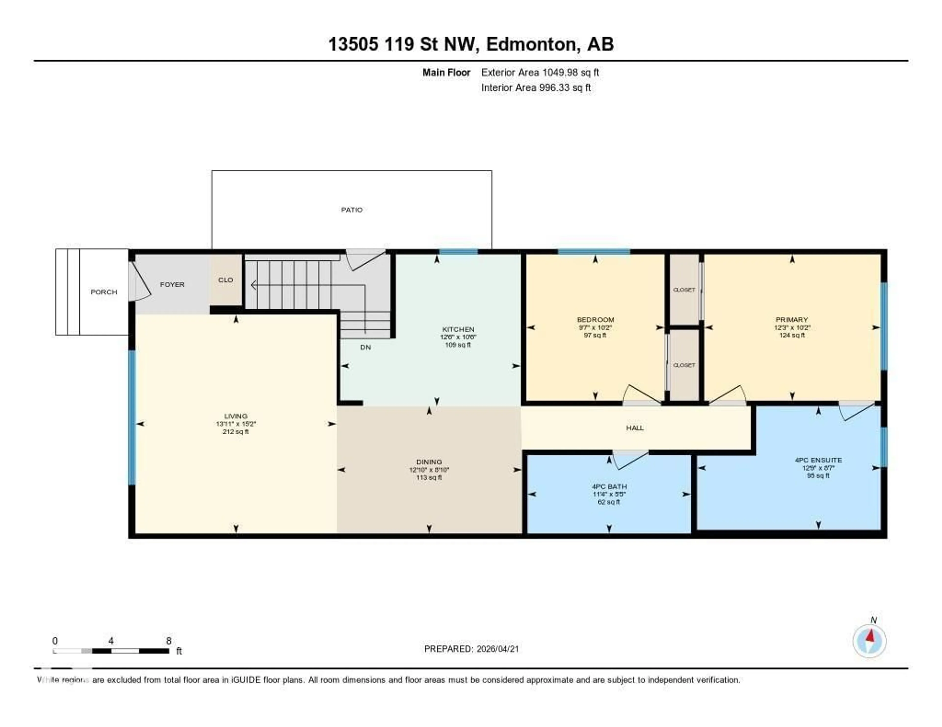 Floor plan for 13505 119 ST, Edmonton Alberta T5E5M9