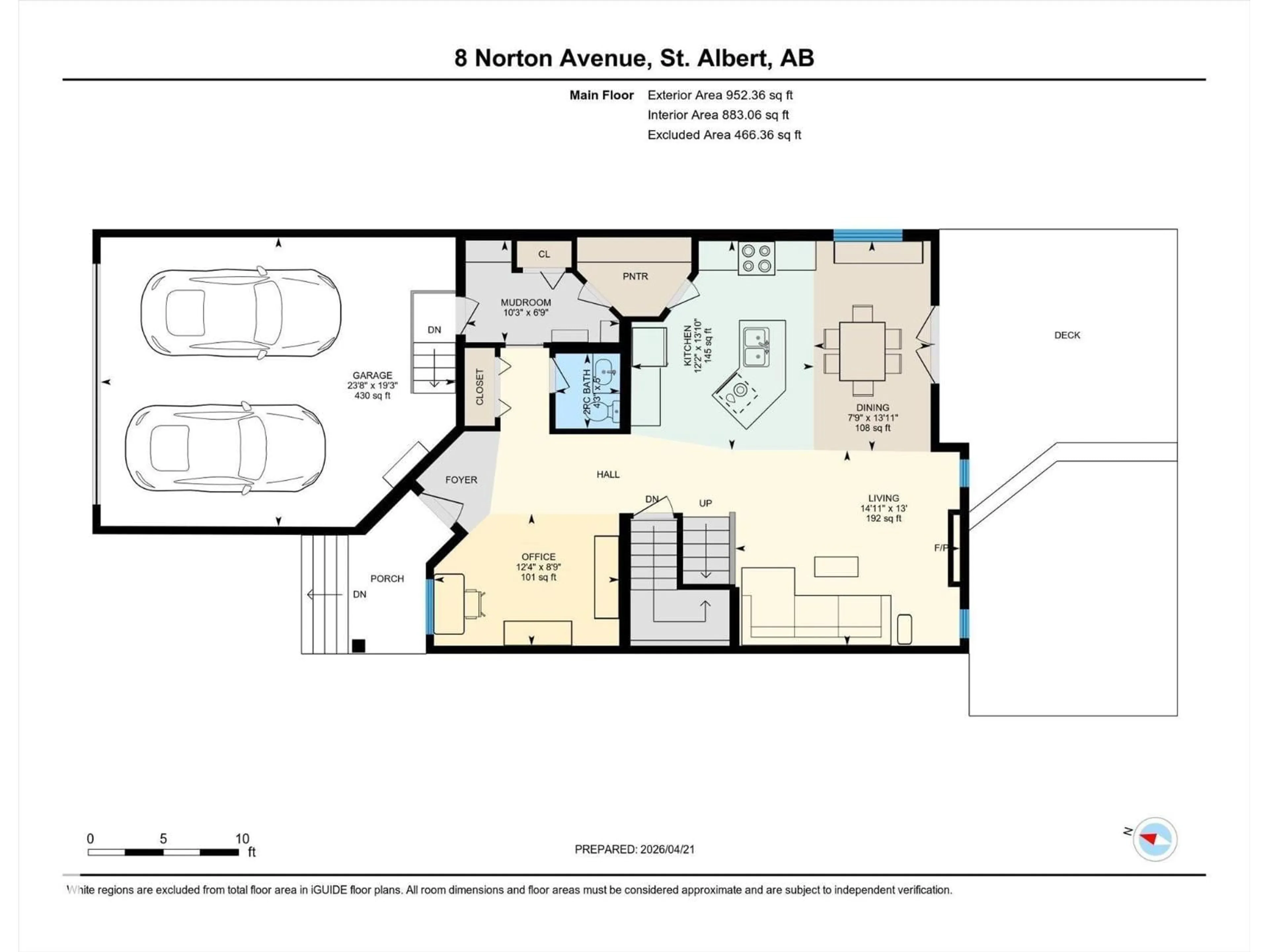 Floor plan for 8 NORTON AV, St. Albert Alberta T8N4C2