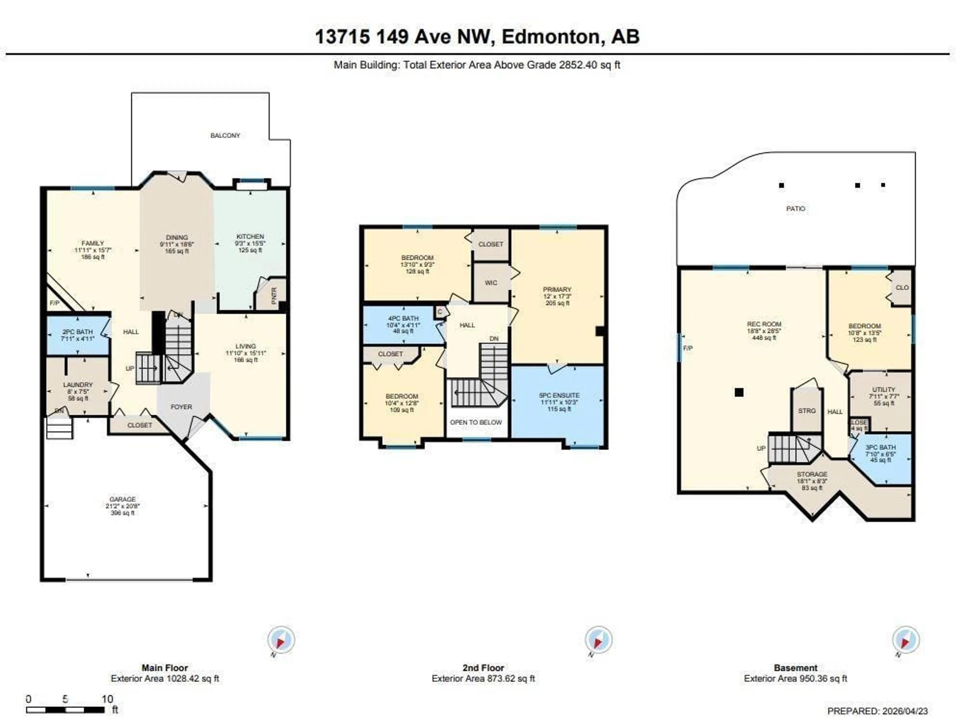 Floor plan for NW - 13715 149 AV, Edmonton Alberta T6V1R2