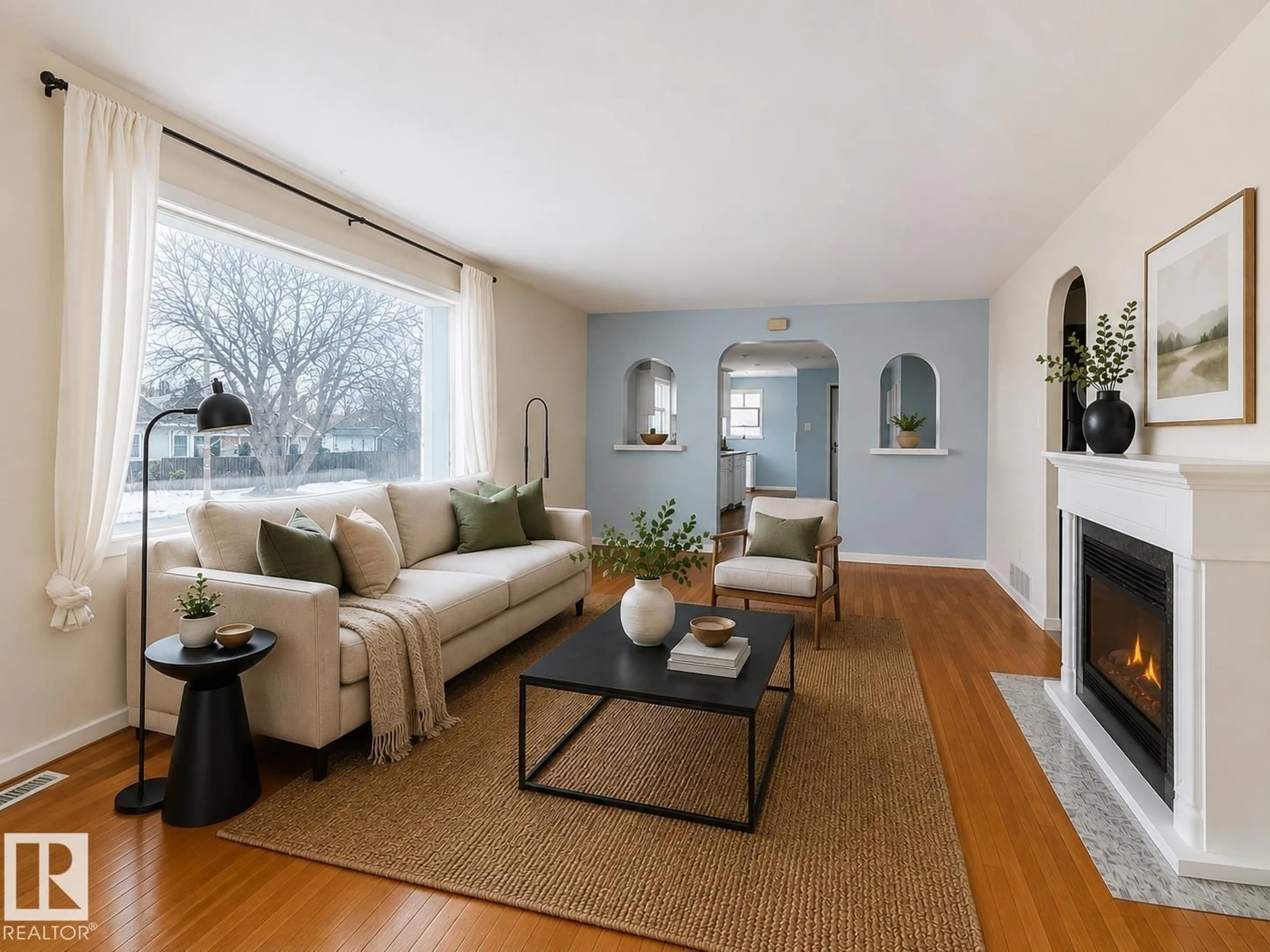 Living room with furniture, unknown for 5204 112 AV, Edmonton Alberta T5W0N5