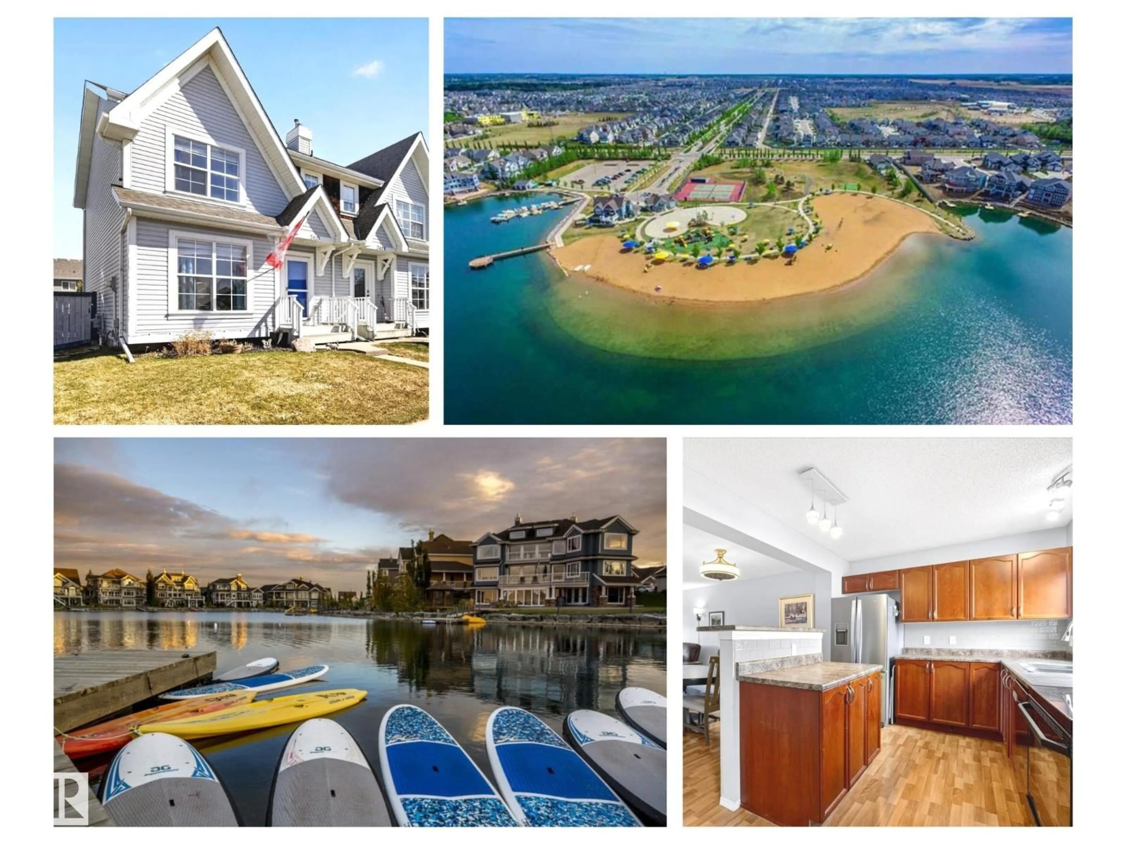 A pic from outside/outdoor area/front of a property/back of a property/a pic from drone, water/lake/river/ocean view for SW - 7410 14A AV, Edmonton Alberta T6X0C3