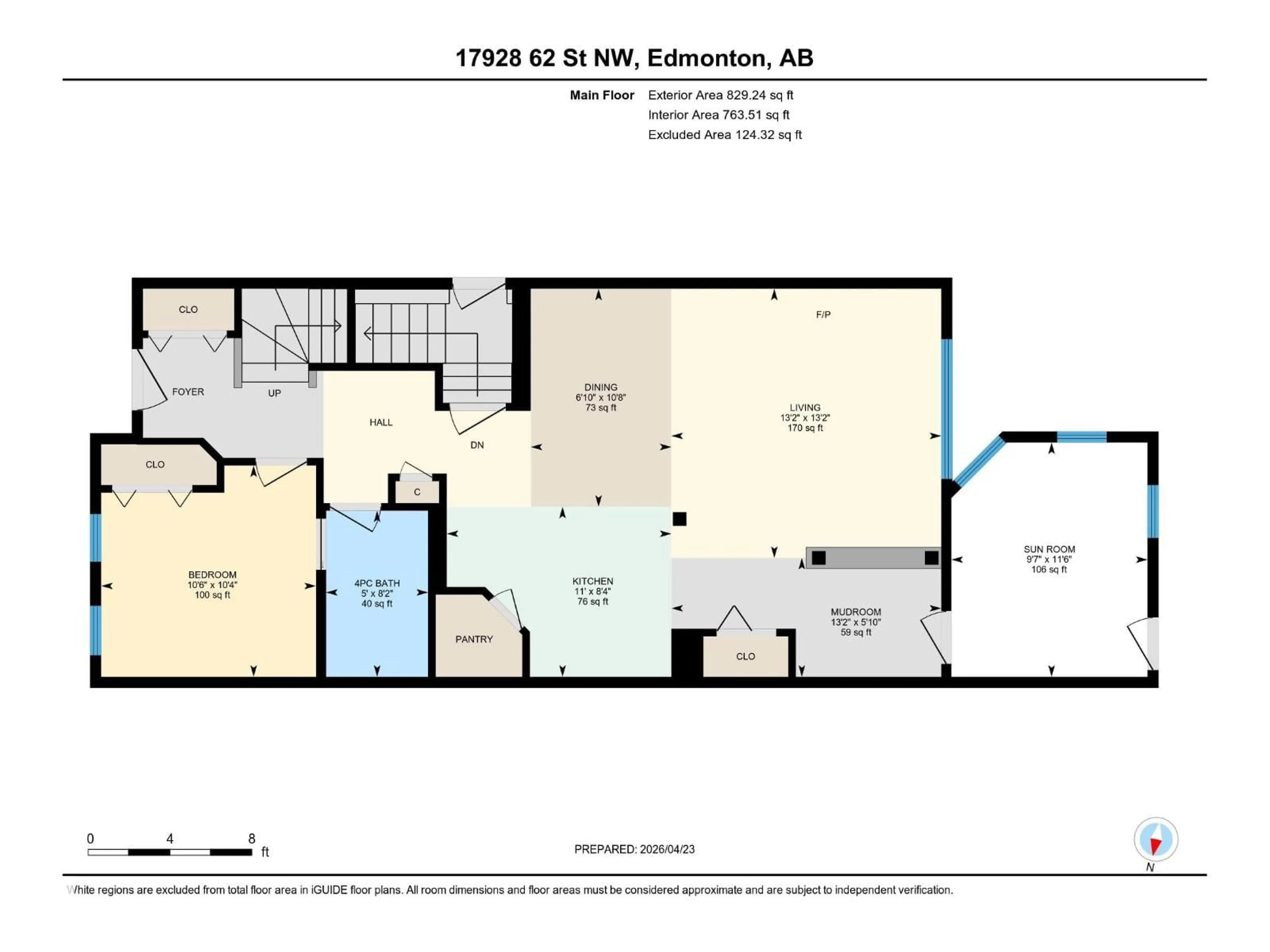 Floor plan for NW - 17928 62 ST, Edmonton Alberta T5Y3Z4