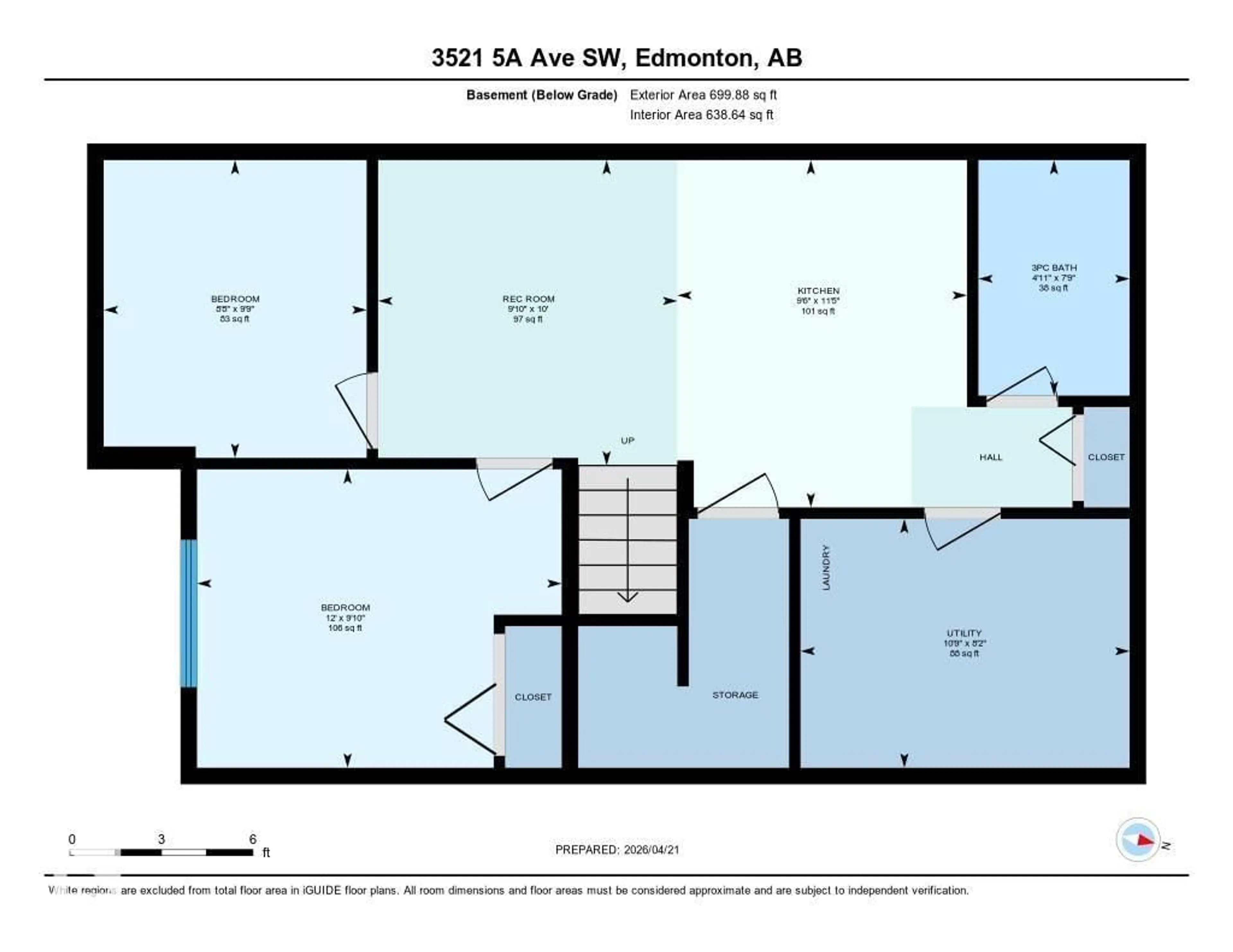 Floor plan for SW - 3521 5A AV, Edmonton Alberta T6X2W7