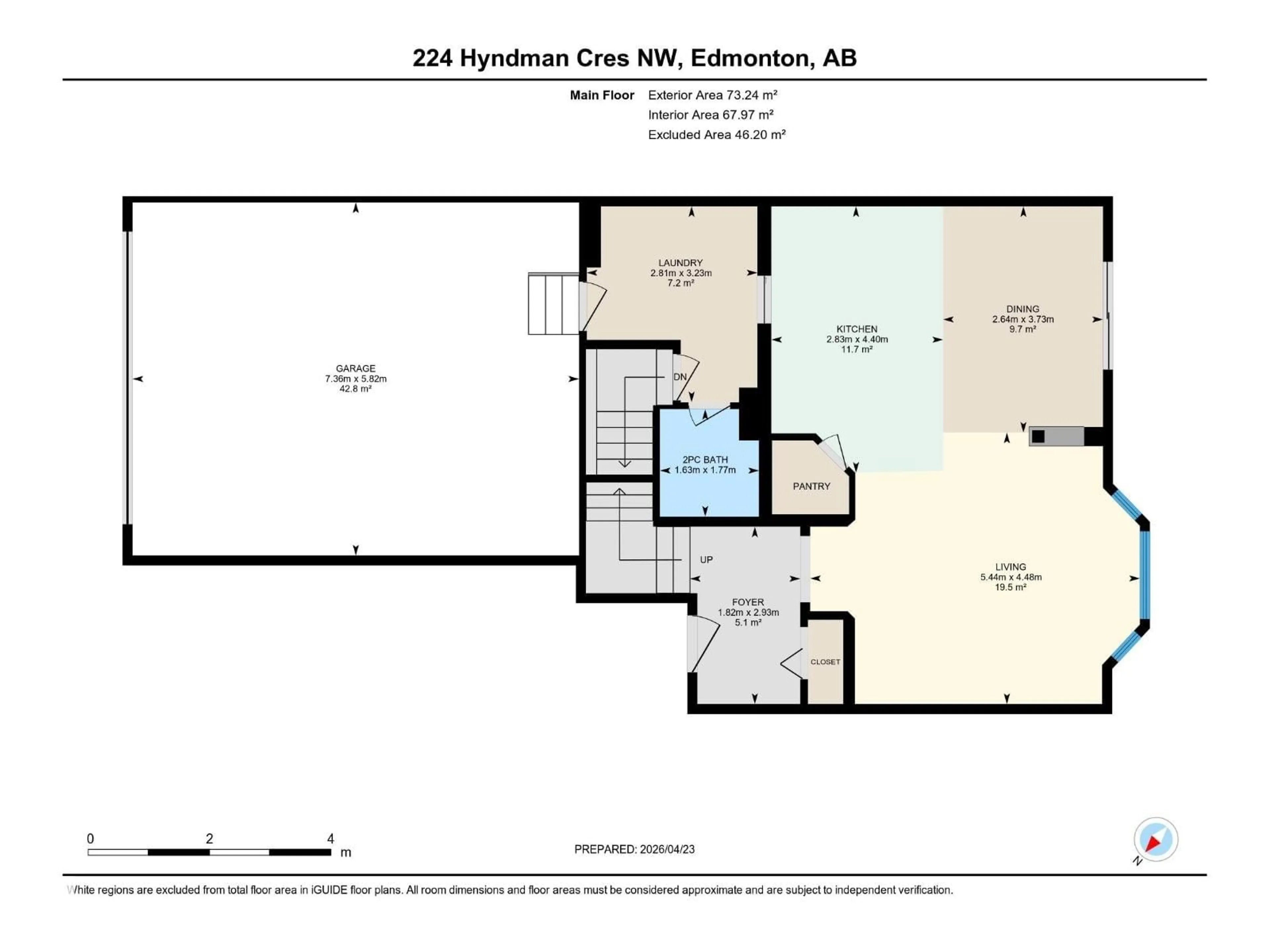 Floor plan for 224 HYNDMAN CR, Edmonton Alberta T5A5H9