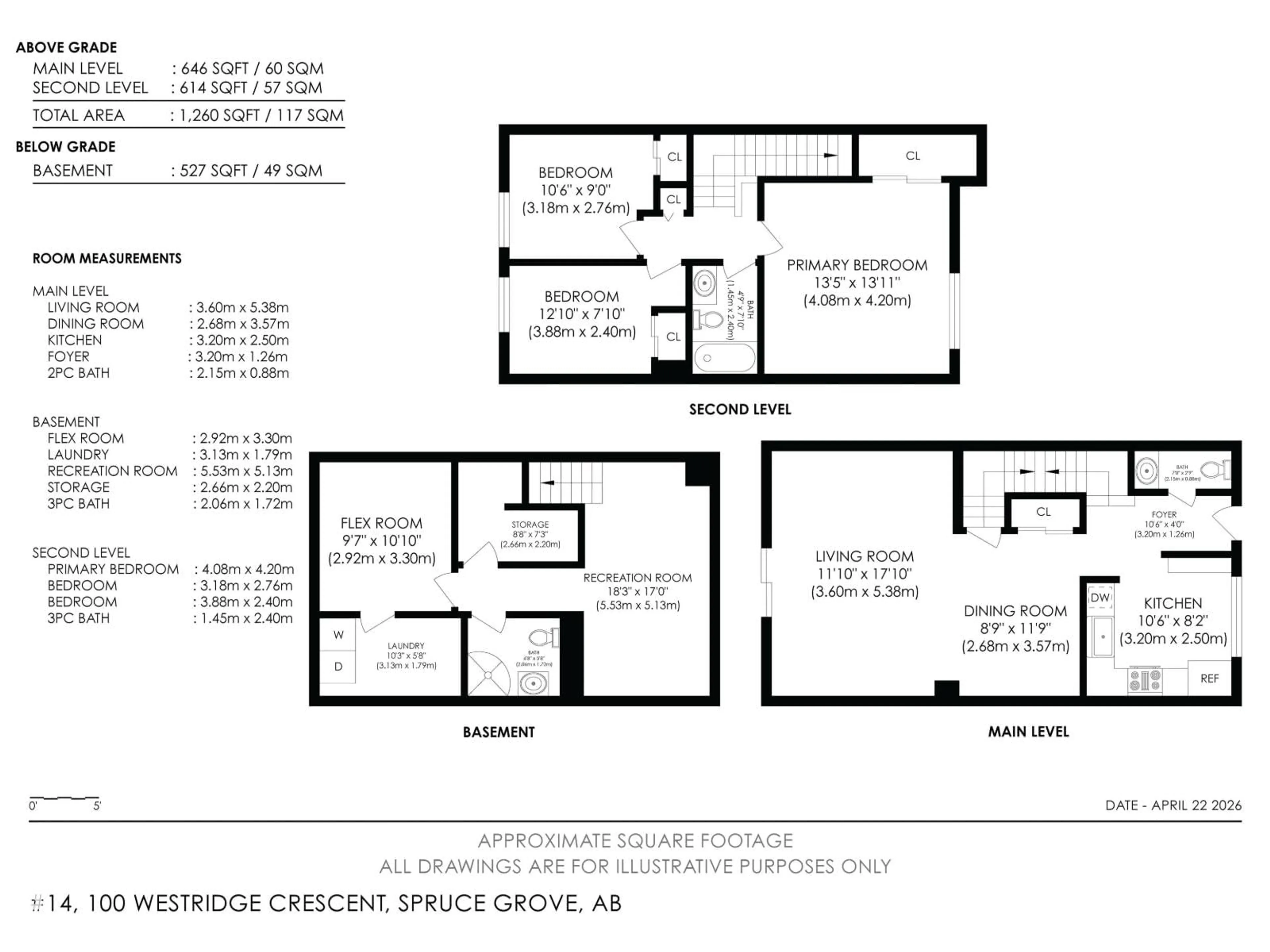 Floor plan for 14 - 100 WESTRIDGE CR, Spruce Grove Alberta T7X1R7