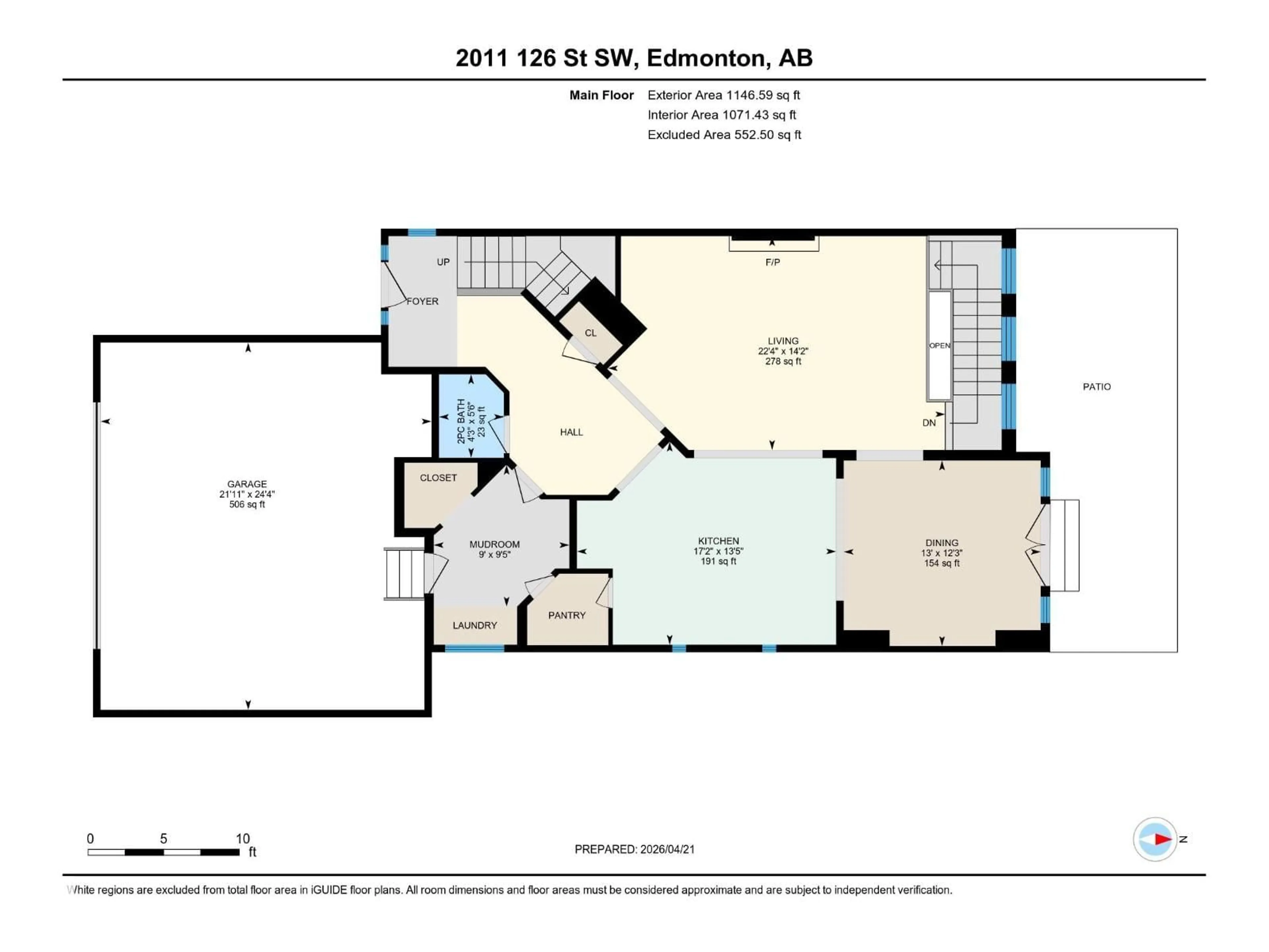 Floor plan for SW - 2011 126 ST, Edmonton Alberta T6W0A5