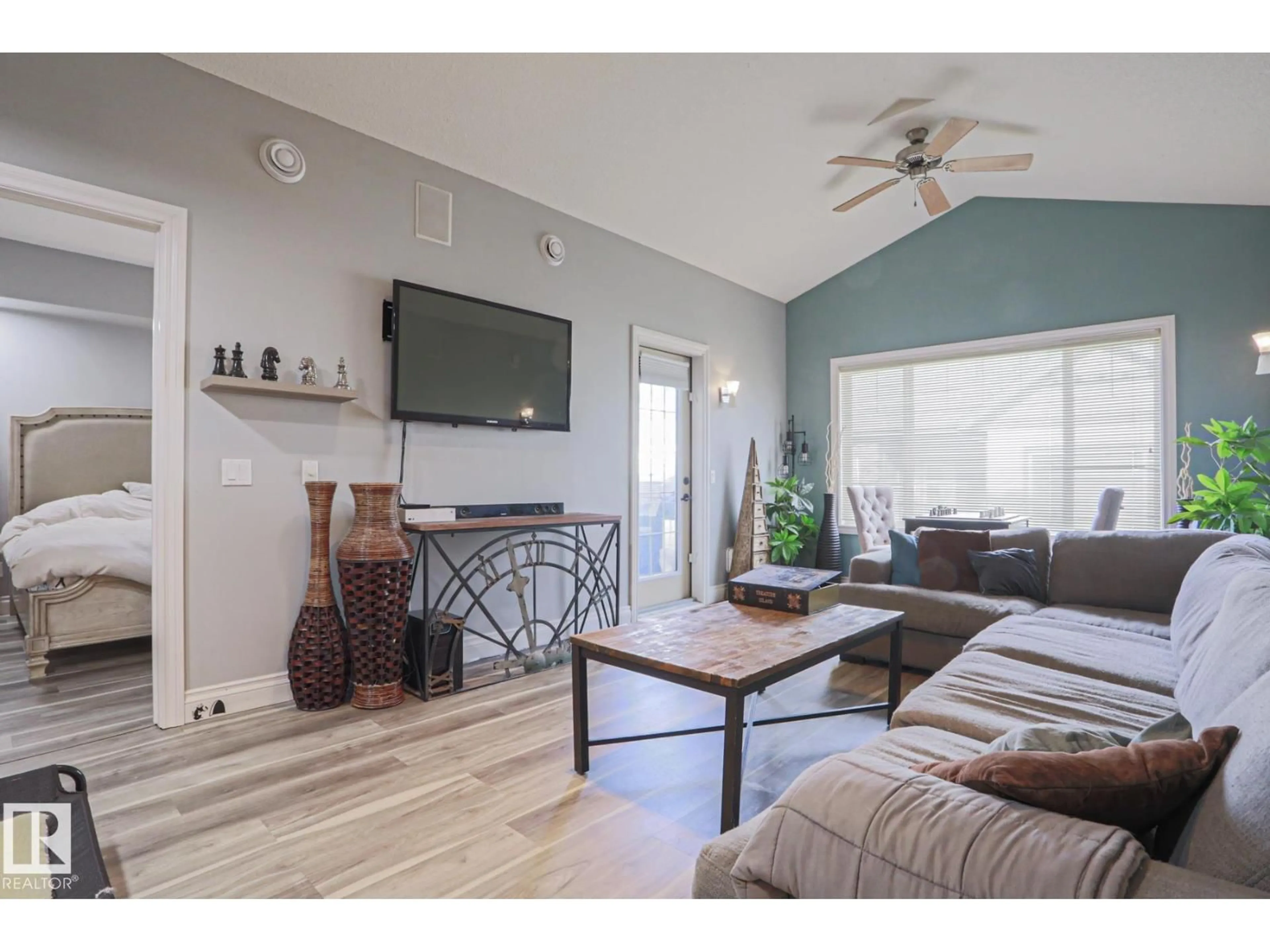 Living room with furniture, unknown for #18 - 2565 HANNA CR, Edmonton Alberta T6R0M4