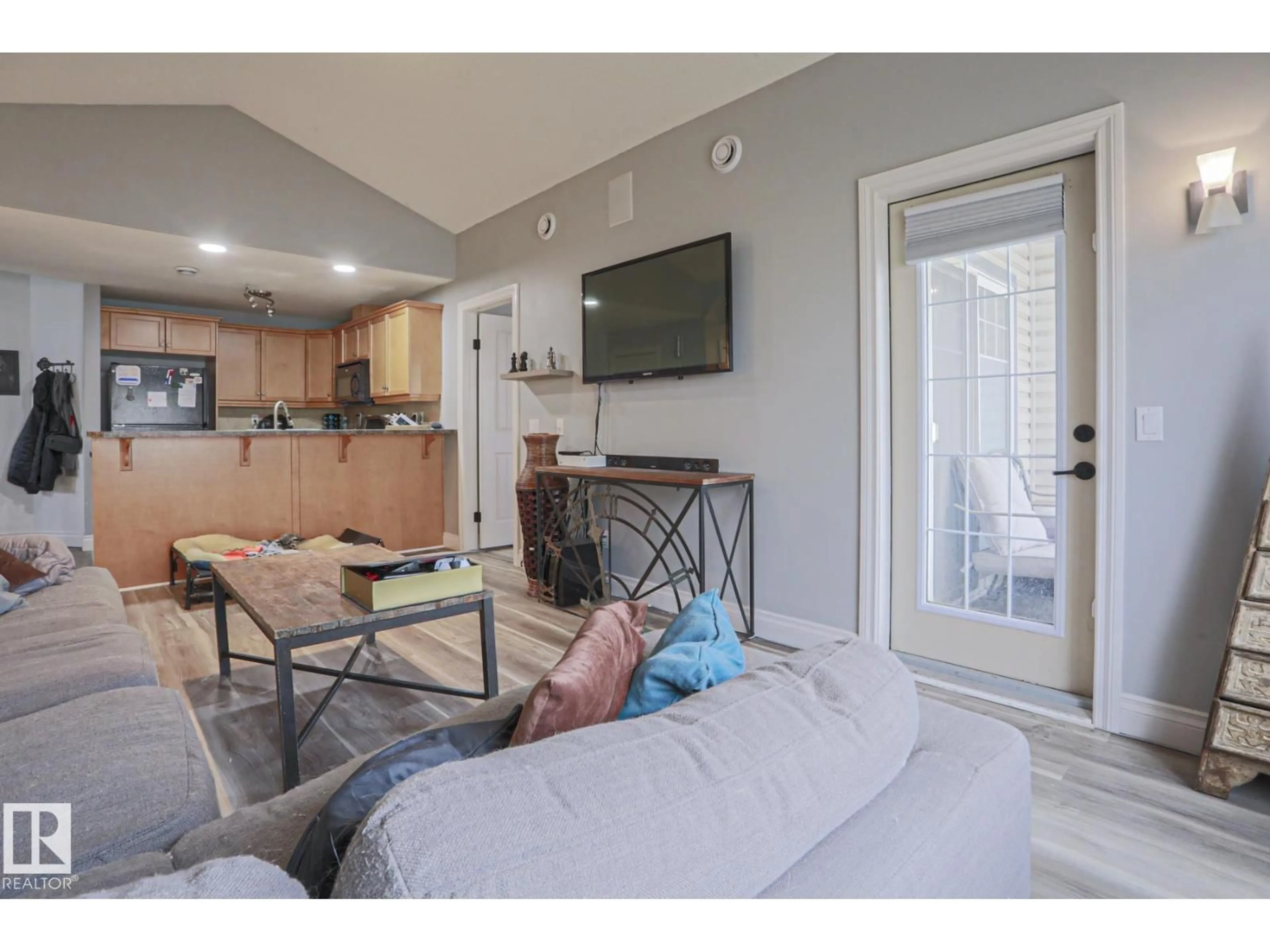 Living room with furniture, unknown for #18 - 2565 HANNA CR, Edmonton Alberta T6R0M4