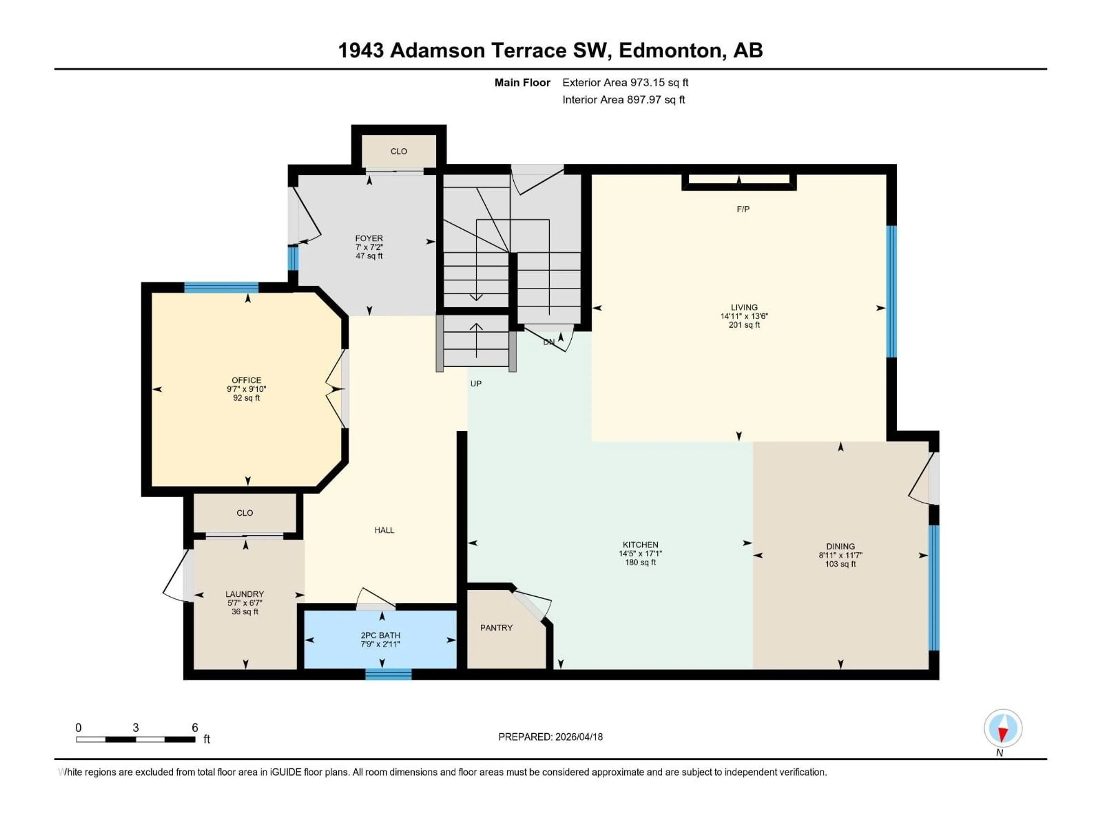 Floor plan for 1943 ADAMSON TC, Edmonton Alberta T6W1A8