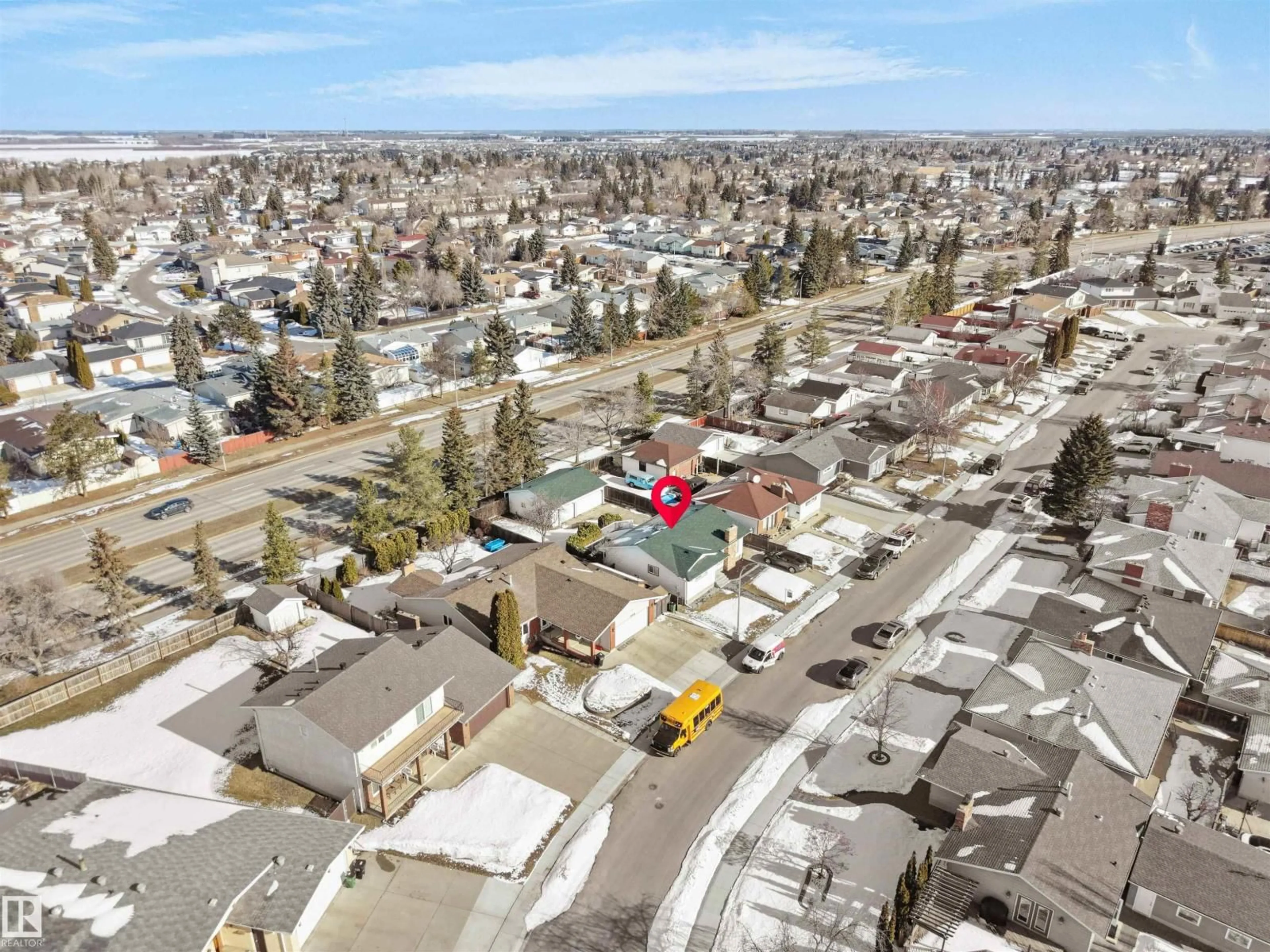 A pic from outside/outdoor area/front of a property/back of a property/a pic from drone, street for 11044 166 AV, Edmonton Alberta T5X1Y3