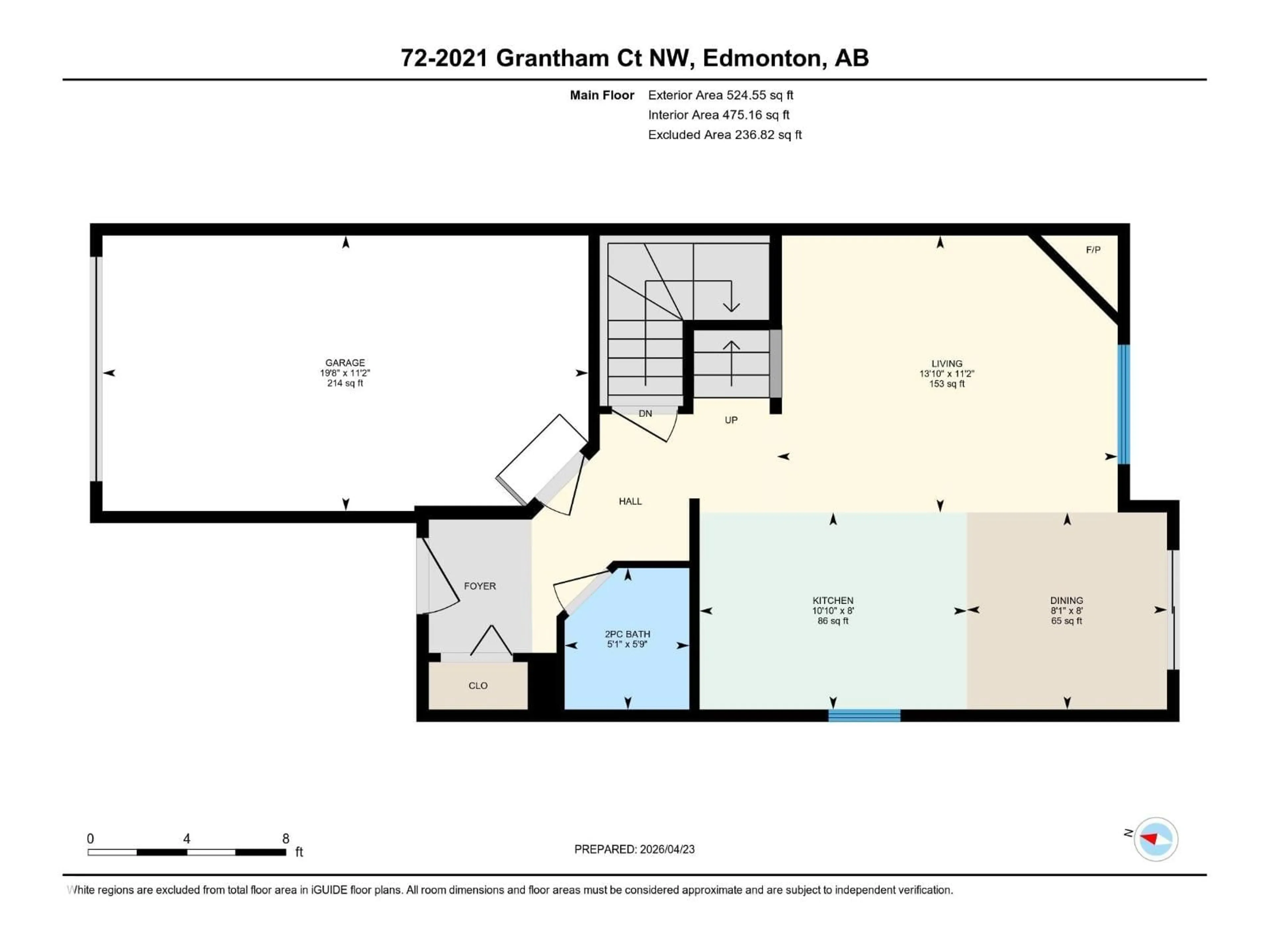 Floor plan for 2021 - 72 GRANTHAM CO, Edmonton Alberta T5T6V7