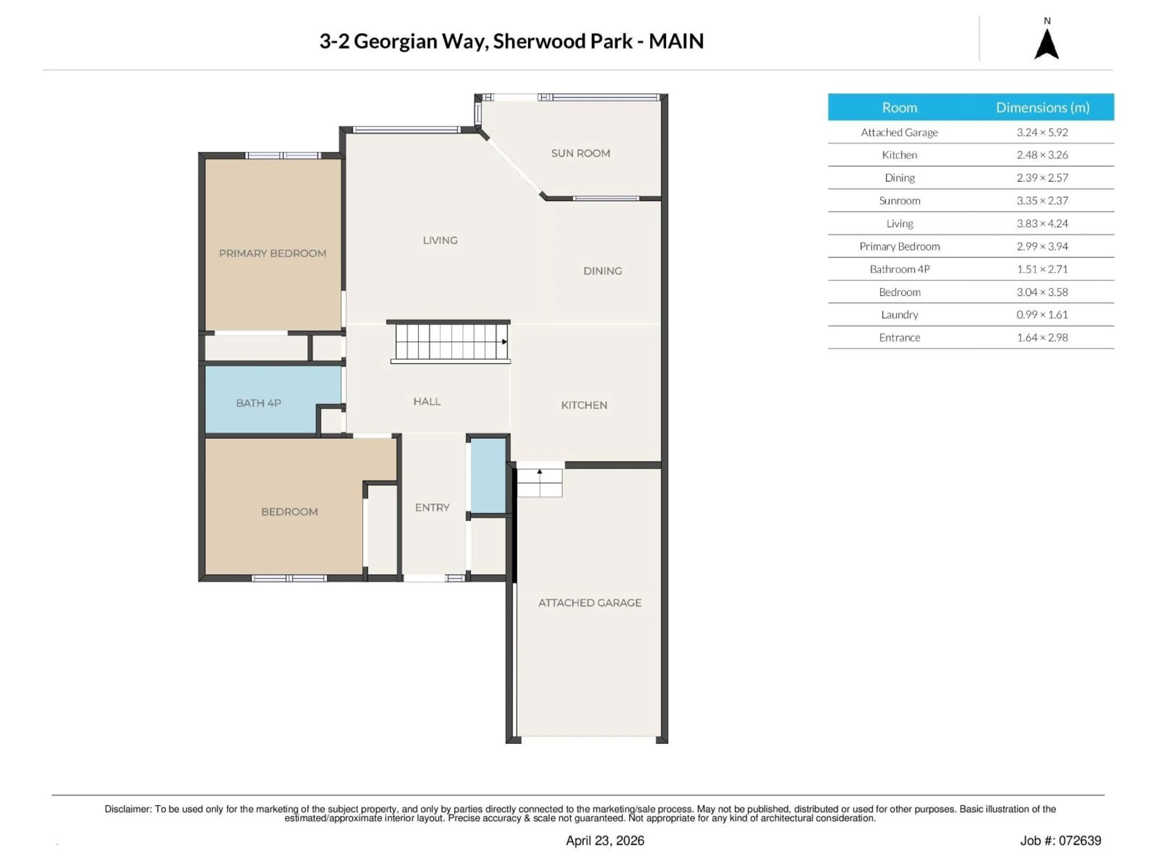 Floor plan for 2 - #3 GEORGIAN WY, Sherwood Park Alberta T8A5K2