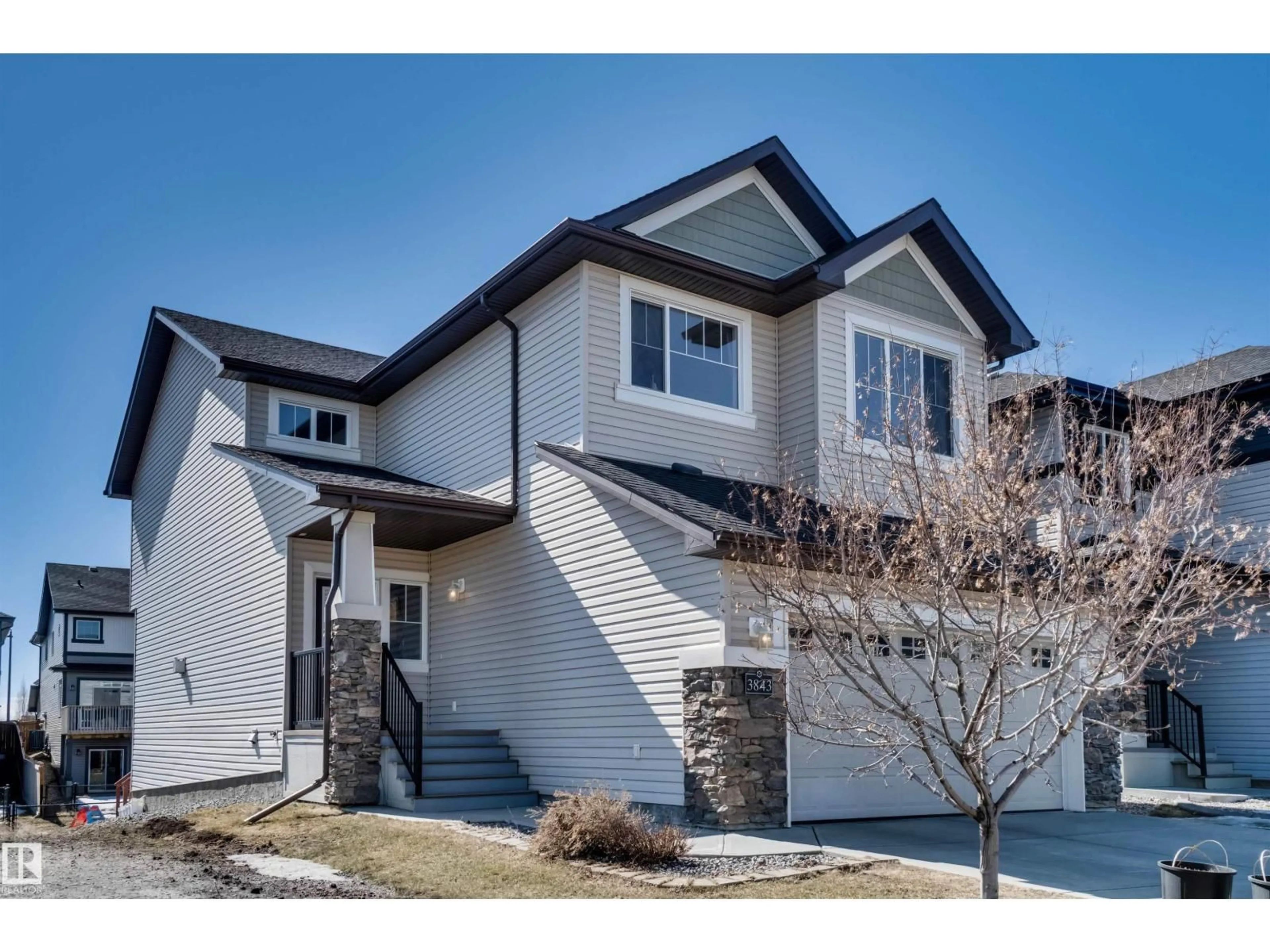 Home with vinyl exterior material, street for SW - 3843 AGAR GR, Edmonton Alberta T6W0W9