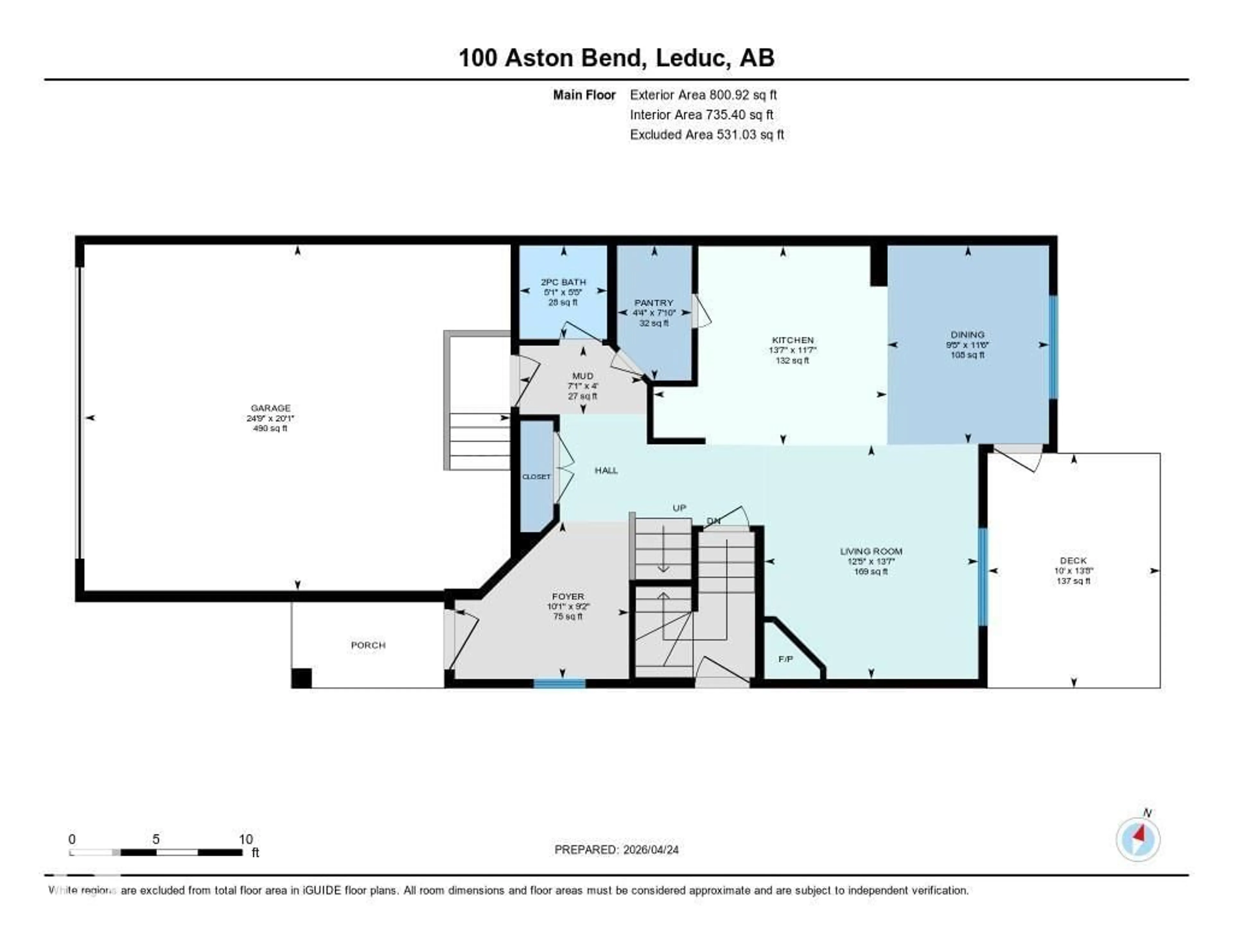 Floor plan for 100 ASTON BN, Leduc Alberta T9E0E2