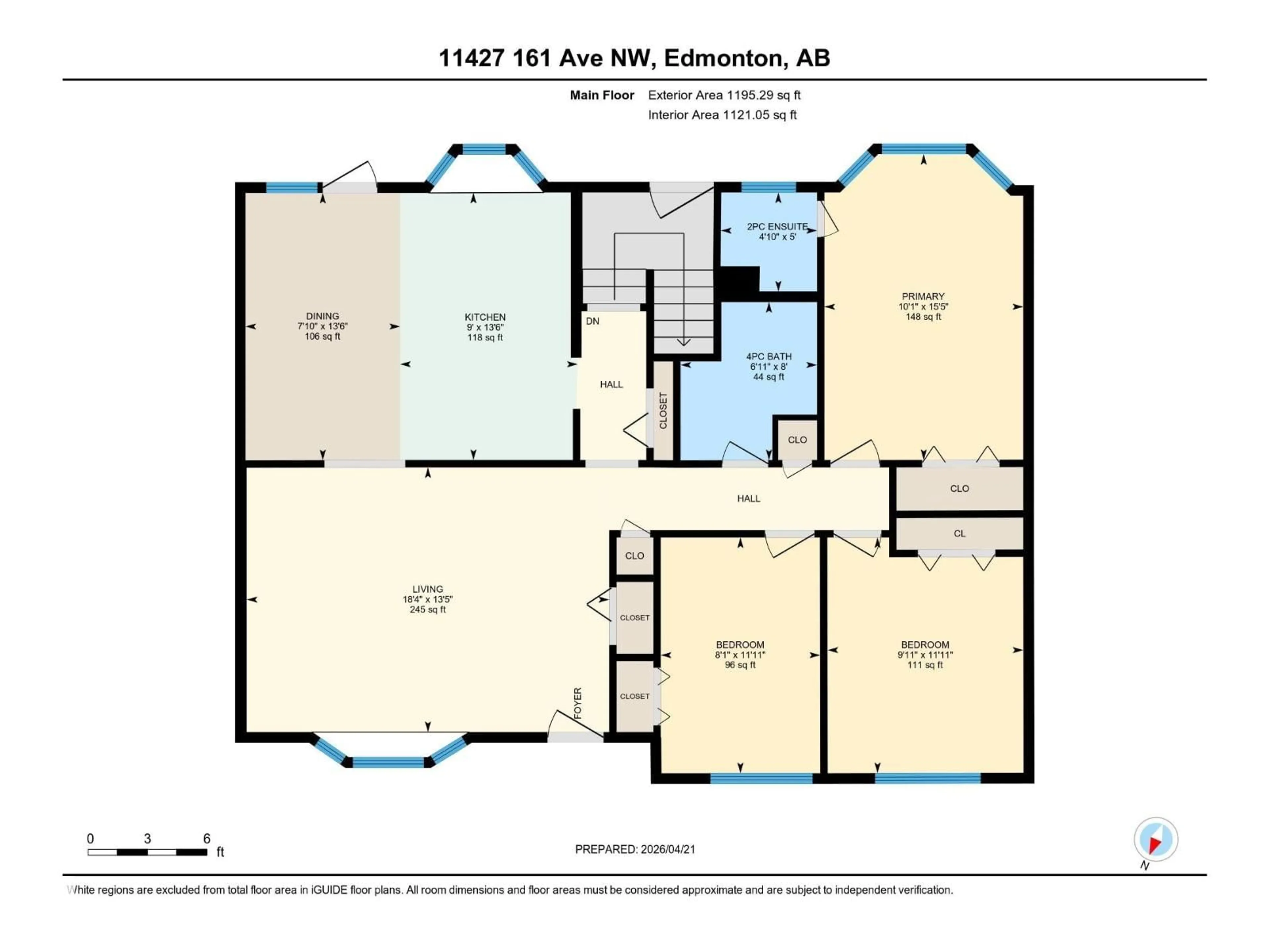 Floor plan for 11427 161 AV, Edmonton Alberta T5X2K9