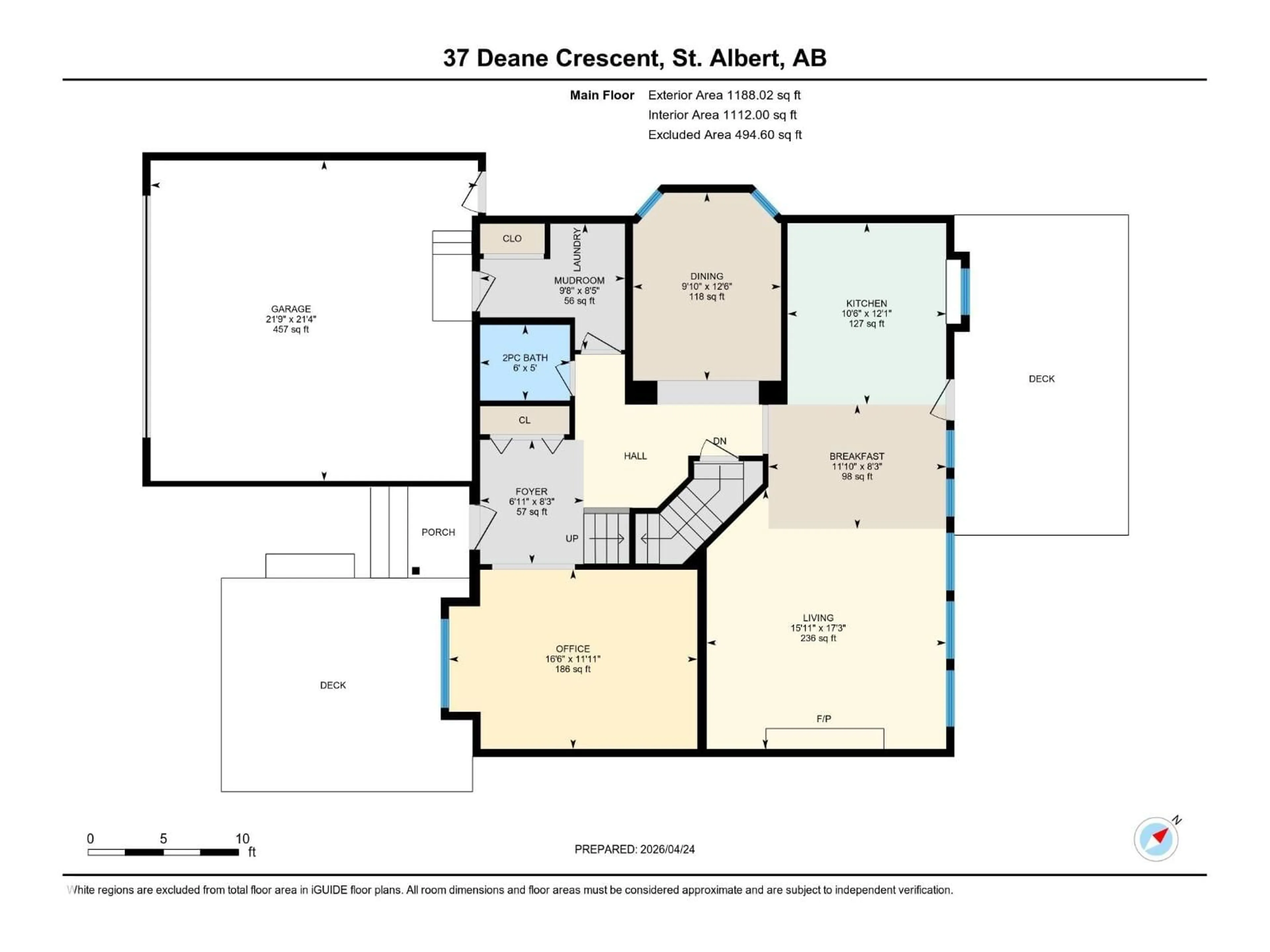 Floor plan for 37 DEANE CR, St. Albert Alberta T8N4Z8