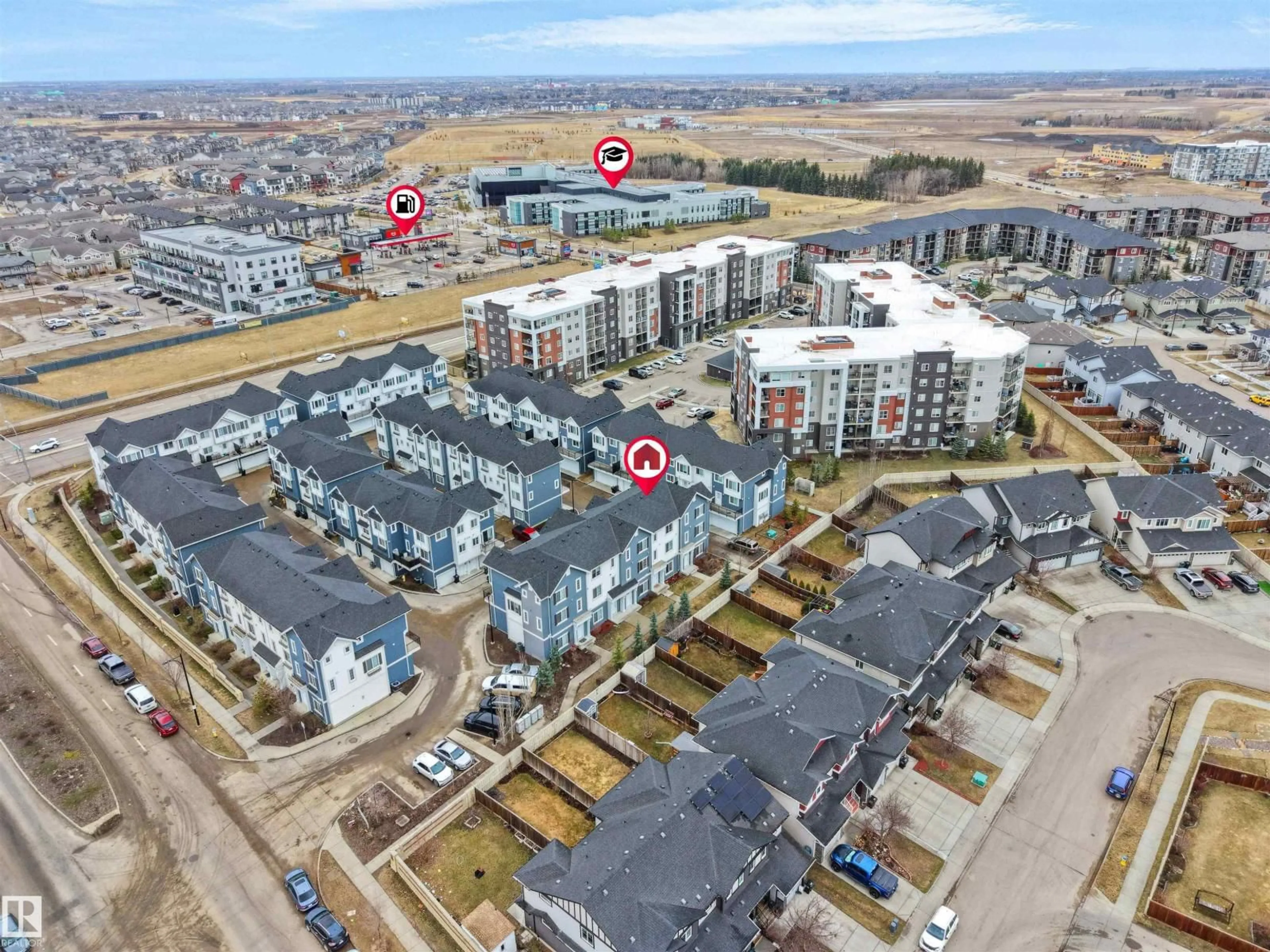 A pic from outside/outdoor area/front of a property/back of a property/a pic from drone, unknown for #4 - 735 ALLARD BV, Edmonton Alberta T6W3W5