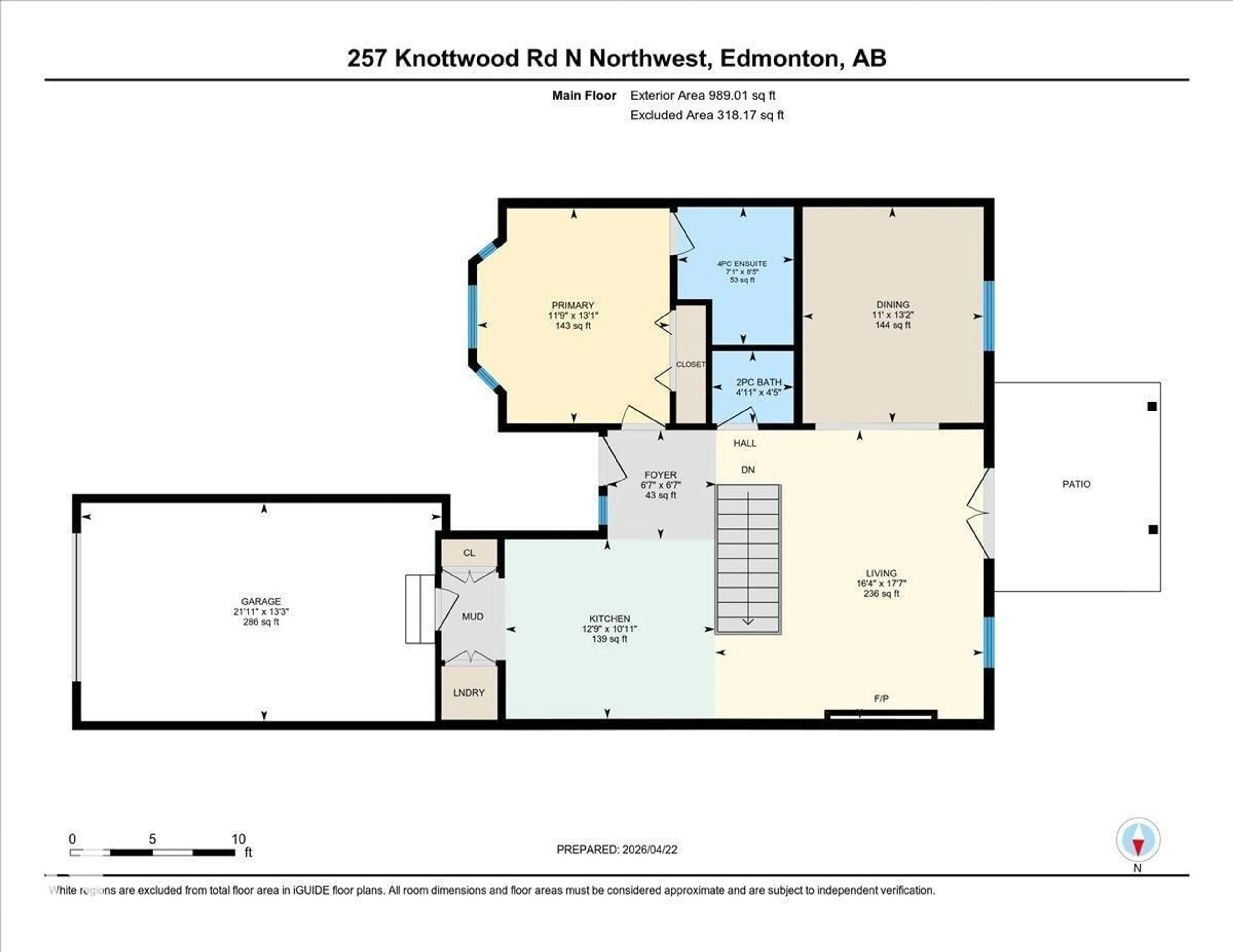 Floor plan for 257 KNOTTWOOD RD N, Edmonton Alberta T6X4B9