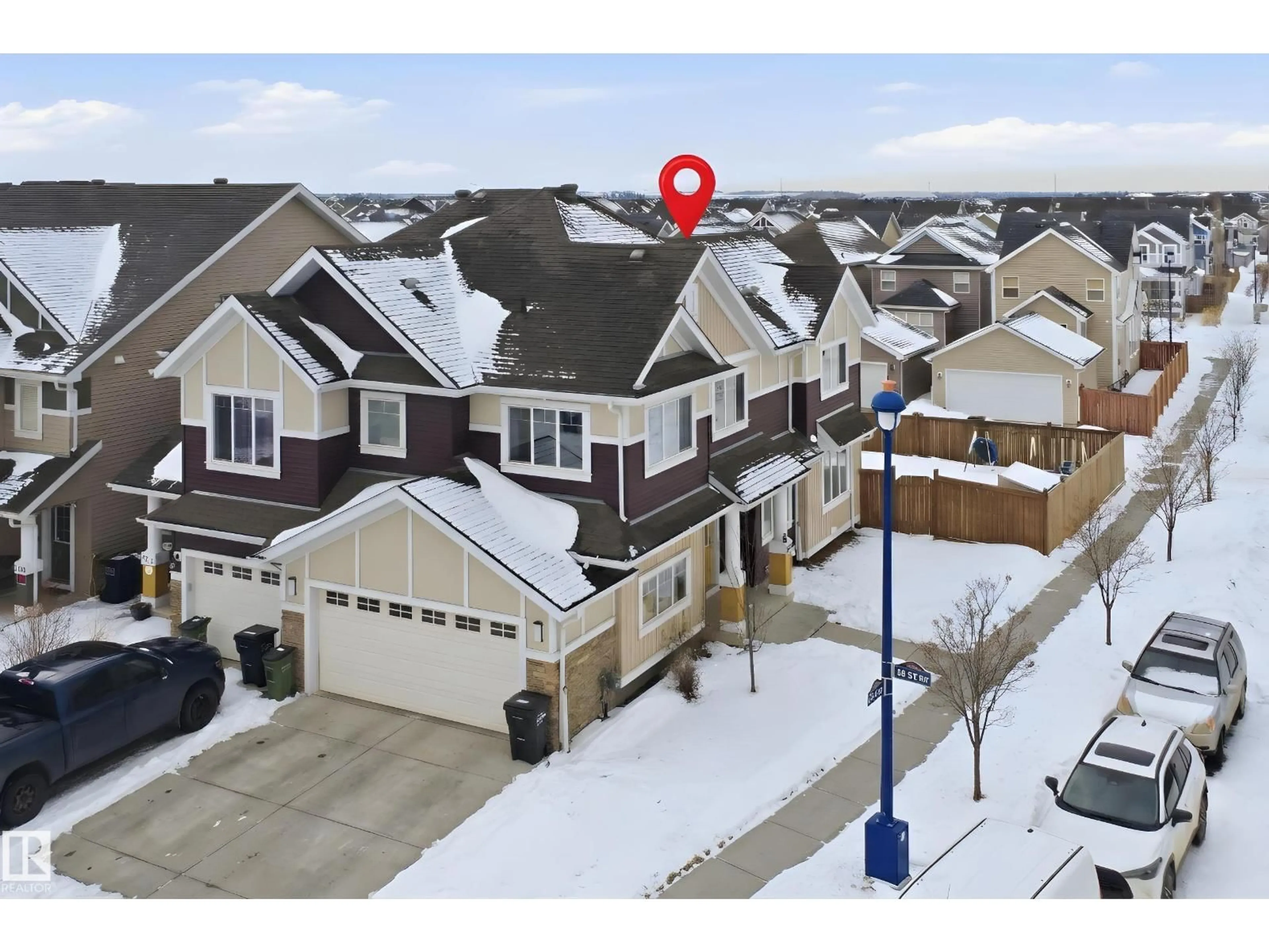 A pic from outside/outdoor area/front of a property/back of a property/a pic from drone, street for SW - 2310 68 STREET, Edmonton Alberta T6X2B1