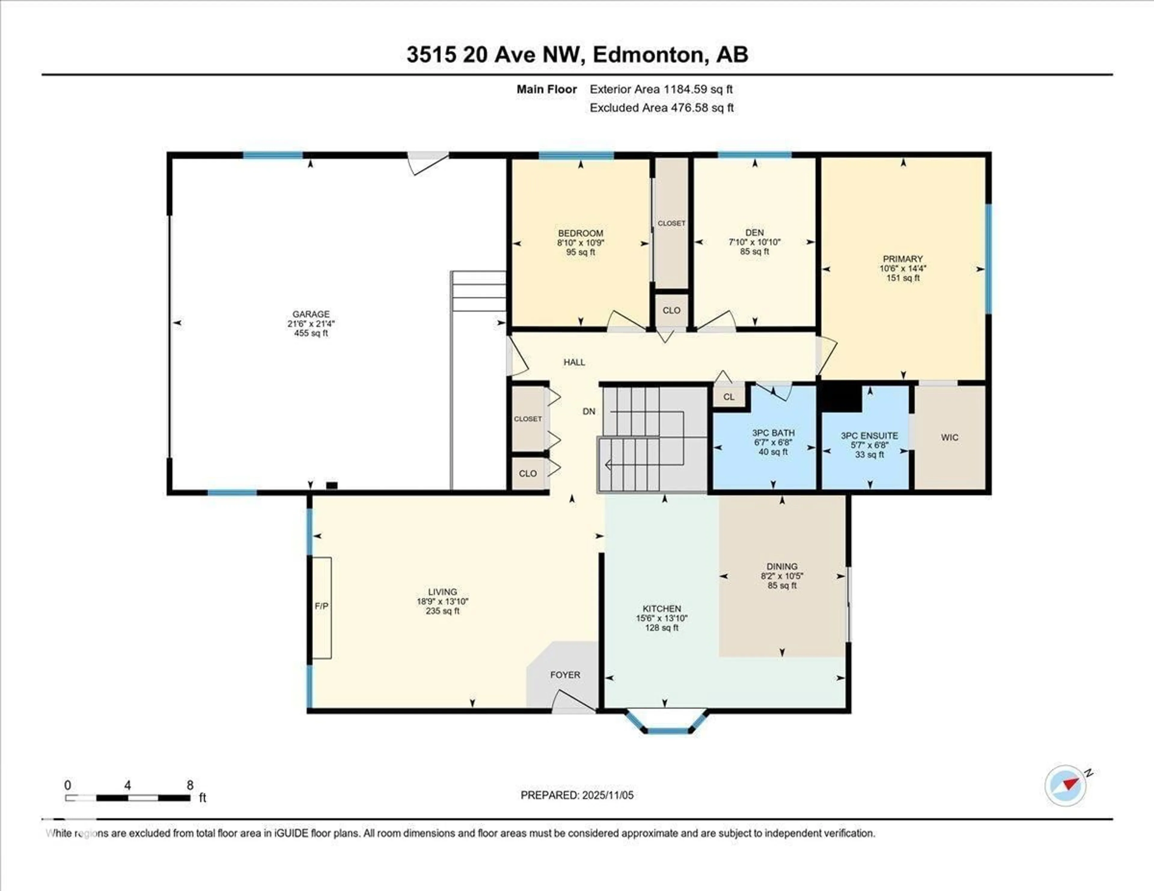 Floor plan for 3515 20 AV, Edmonton Alberta T6L3E2
