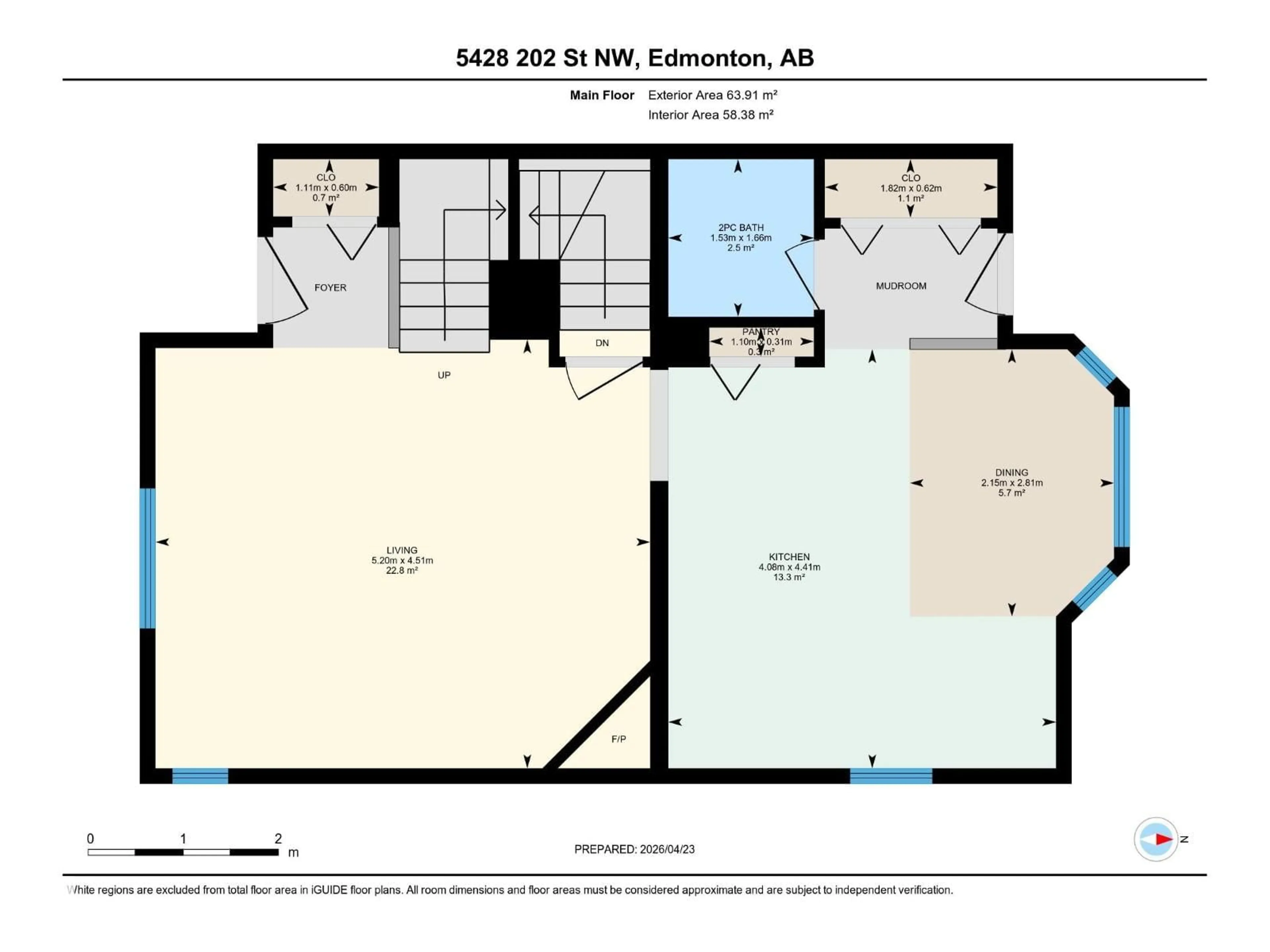 Floor plan for 5428 202 ST, Edmonton Alberta T6M2W5