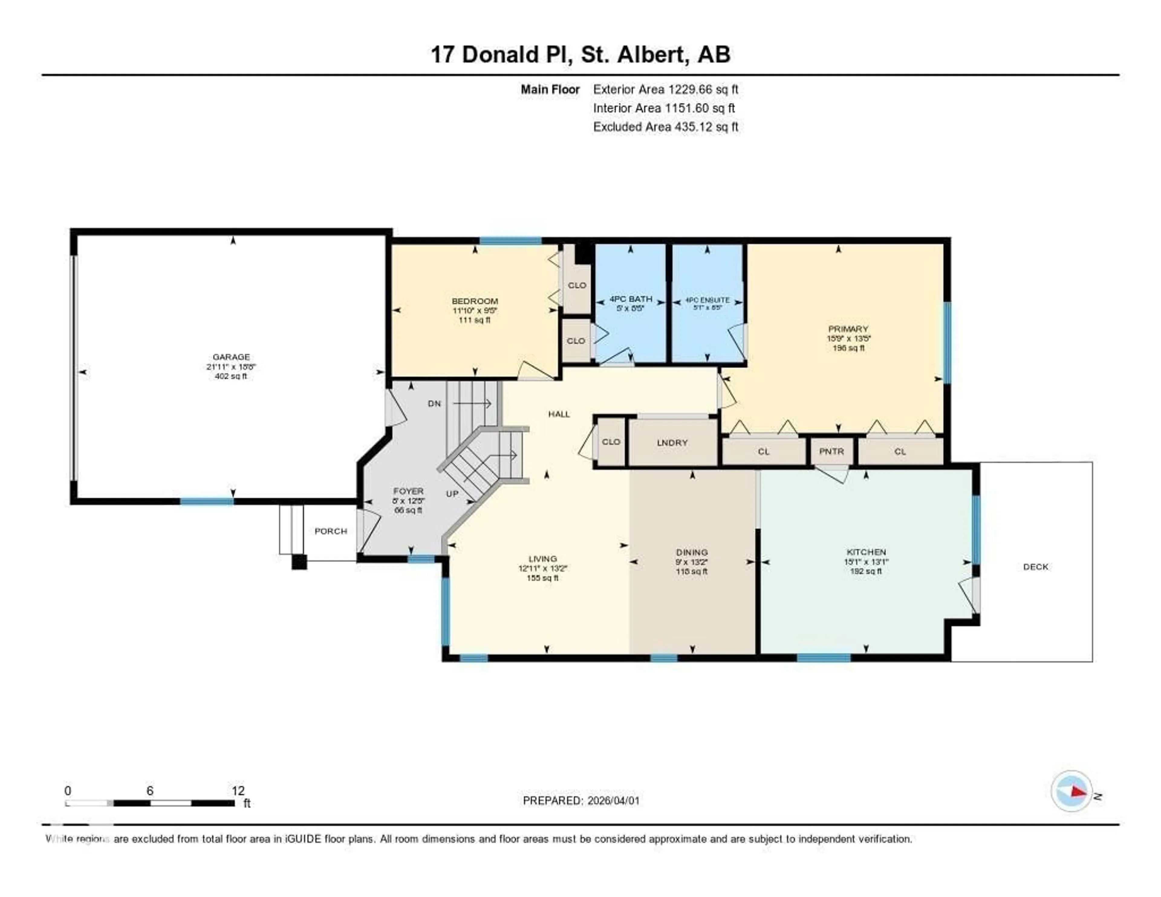 Floor plan for 17 DONALD PL, St. Albert Alberta T8N6H3