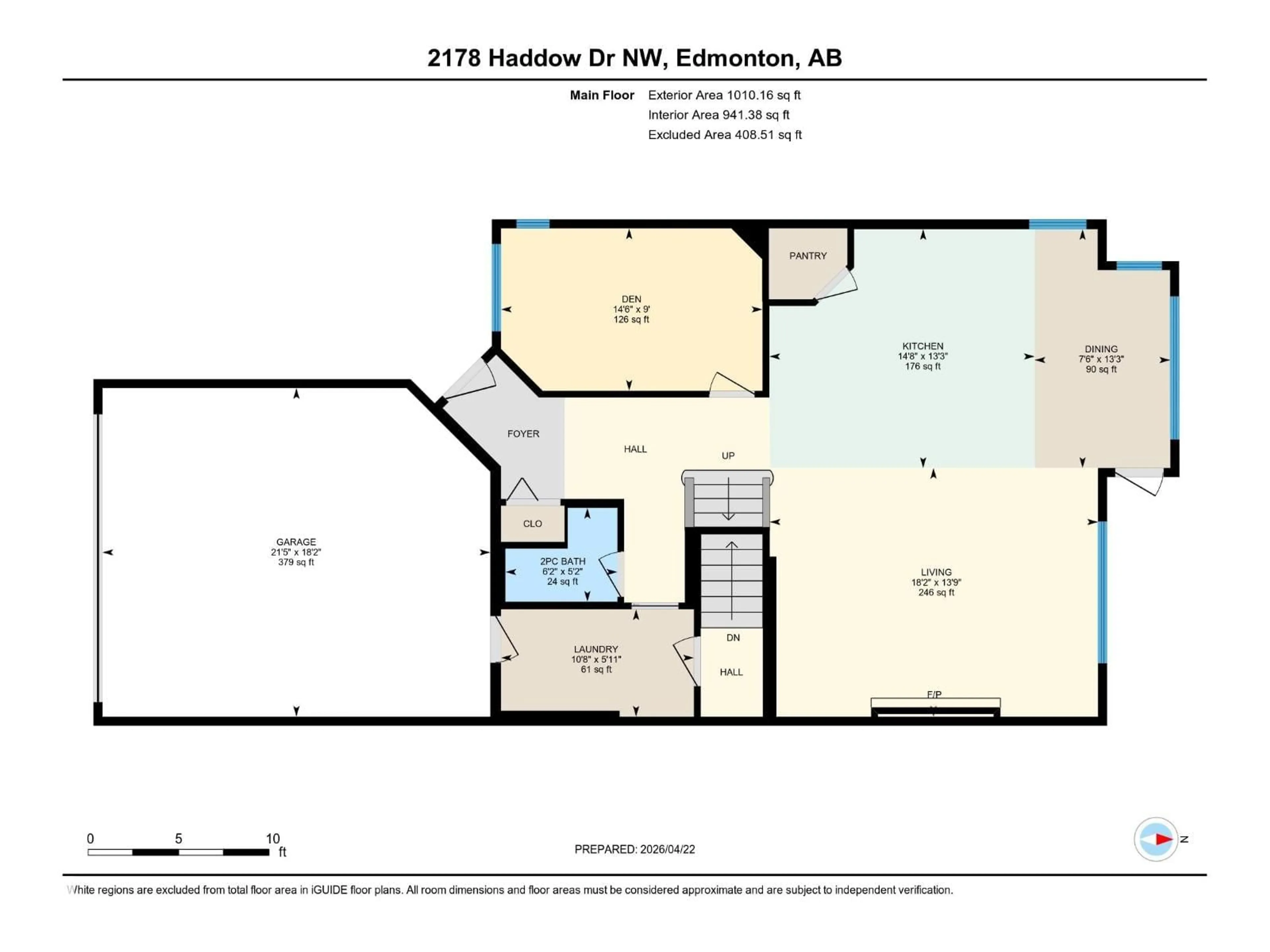 Floor plan for 2178 HADDOW DR, Edmonton Alberta T6R3M6