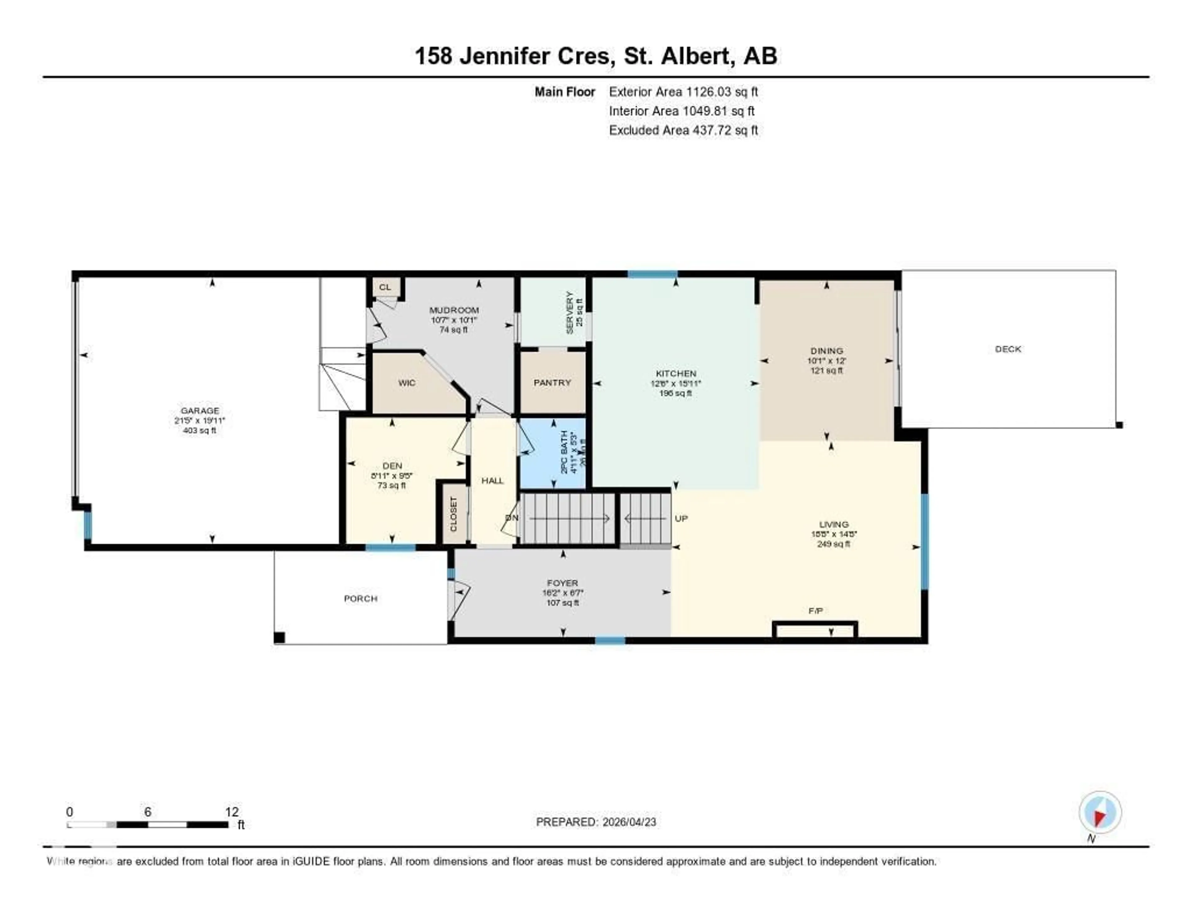 Floor plan for 158 JENNIFER CR, St. Albert Alberta T8N8B6
