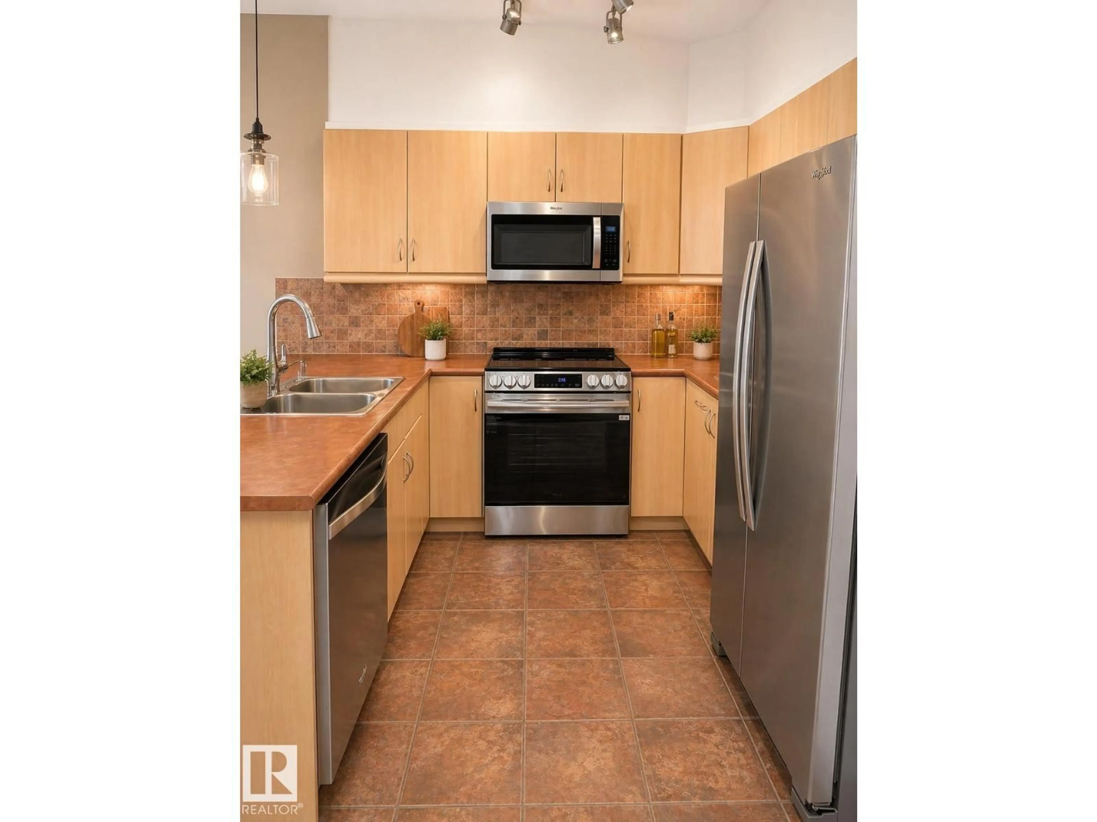 Standard kitchen, ceramic/tile floor for #310 - 1406 HODGSON WY, Edmonton Alberta T6R3K1