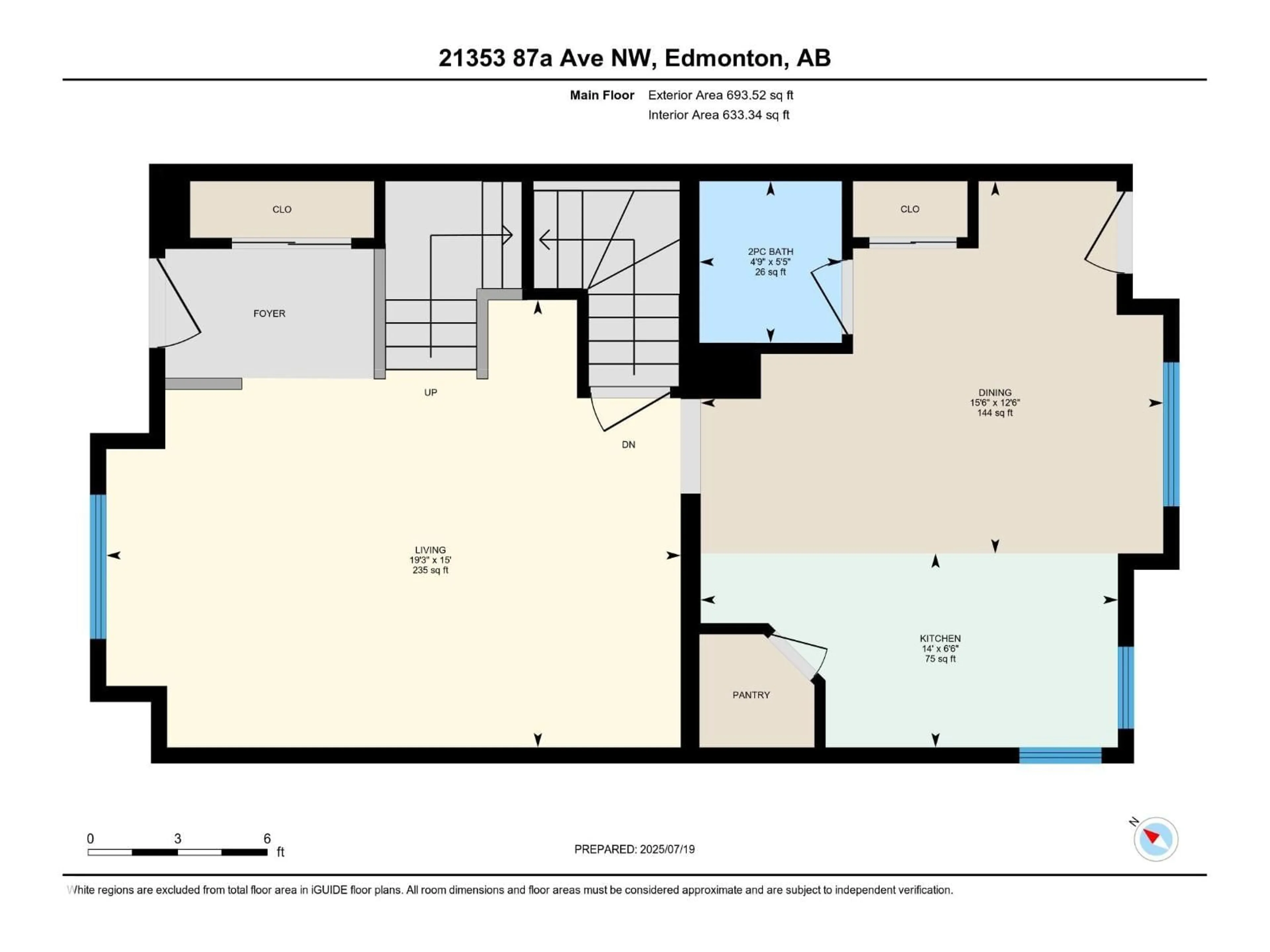 Floor plan for 21353 87A AV, Edmonton Alberta T5T6T7