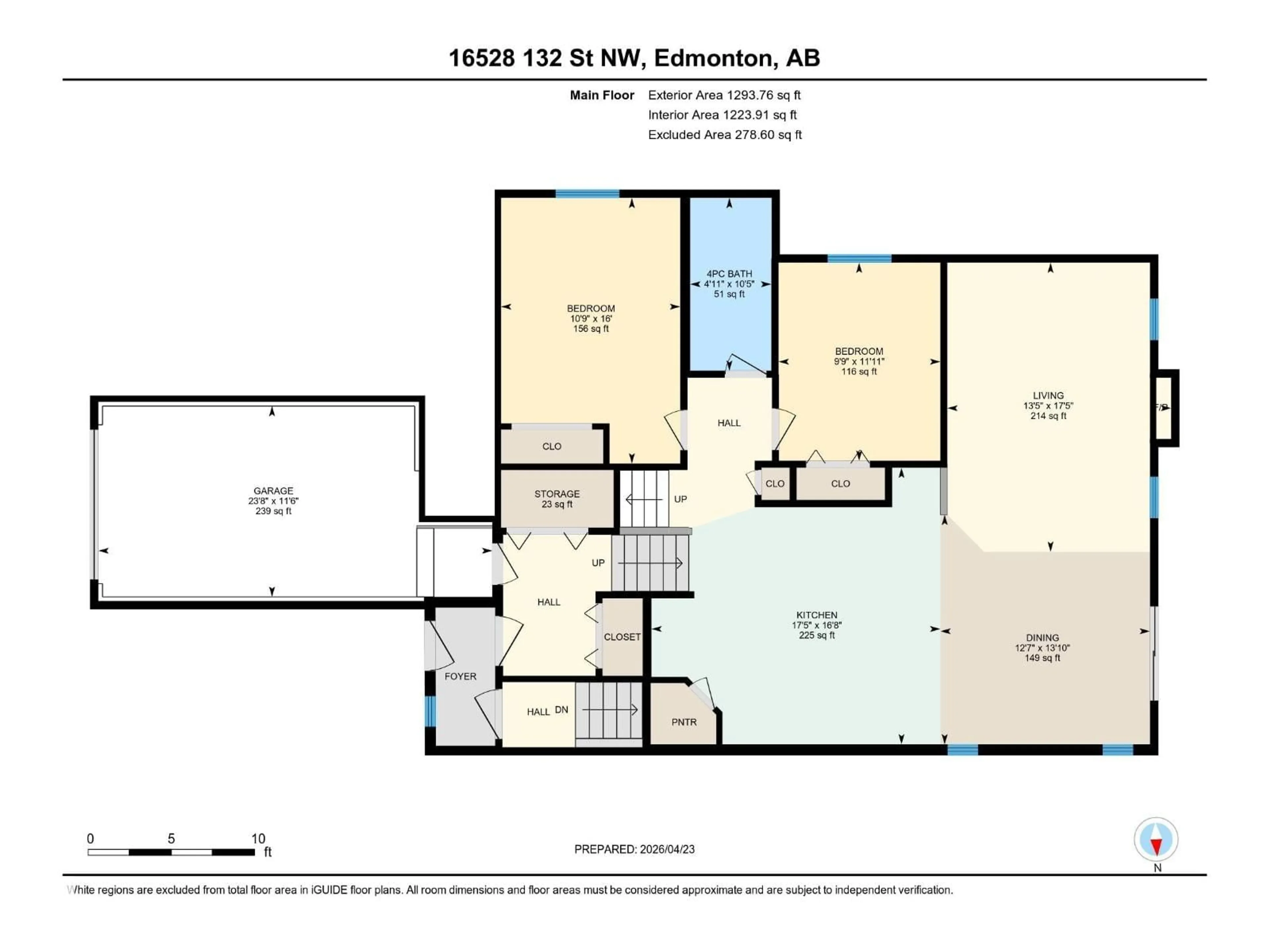 Floor plan for NW - 16528 132 ST, Edmonton Alberta T6V0J4