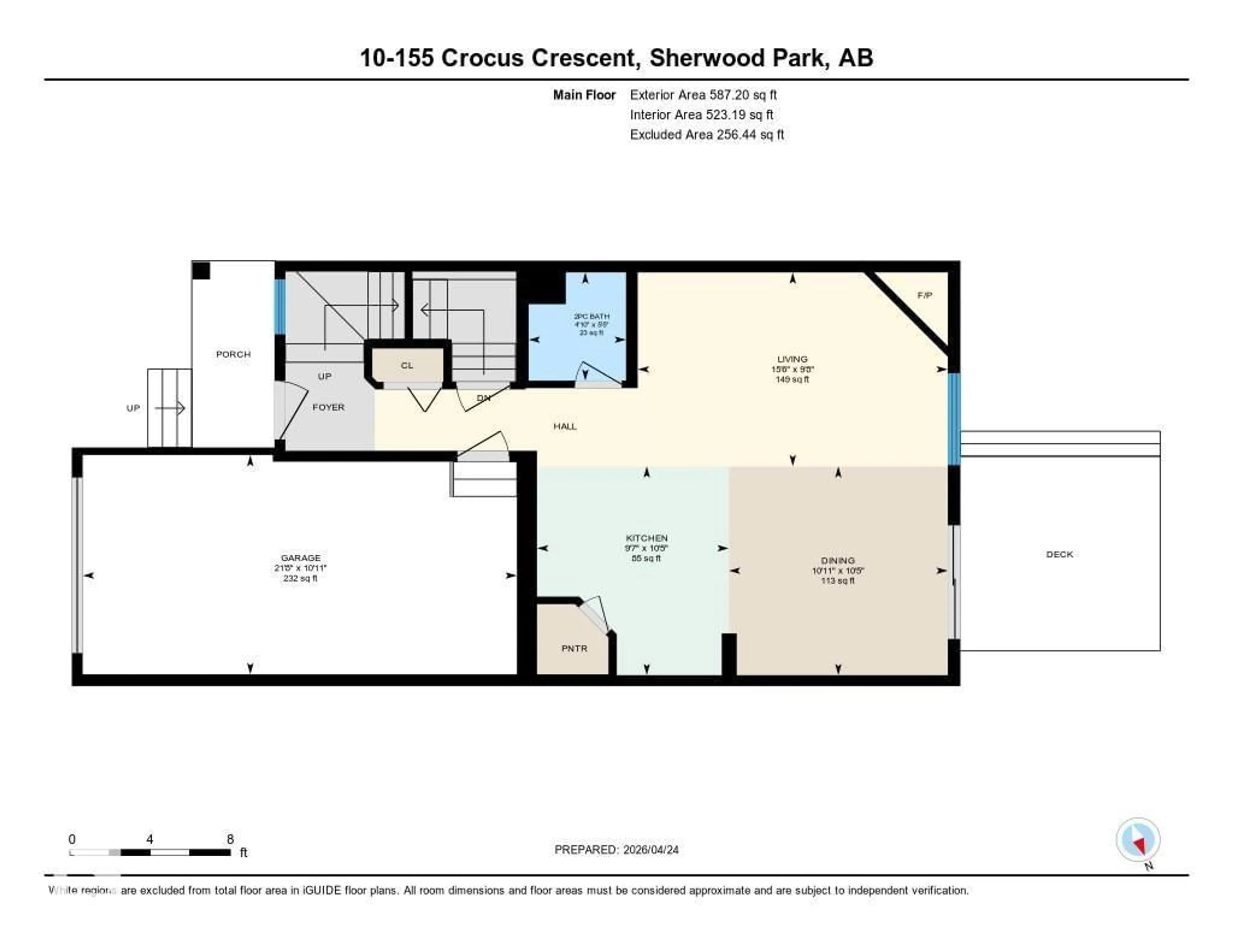 Floor plan for 155 - 10 CROCUS CR, Sherwood Park Alberta T8H2M4