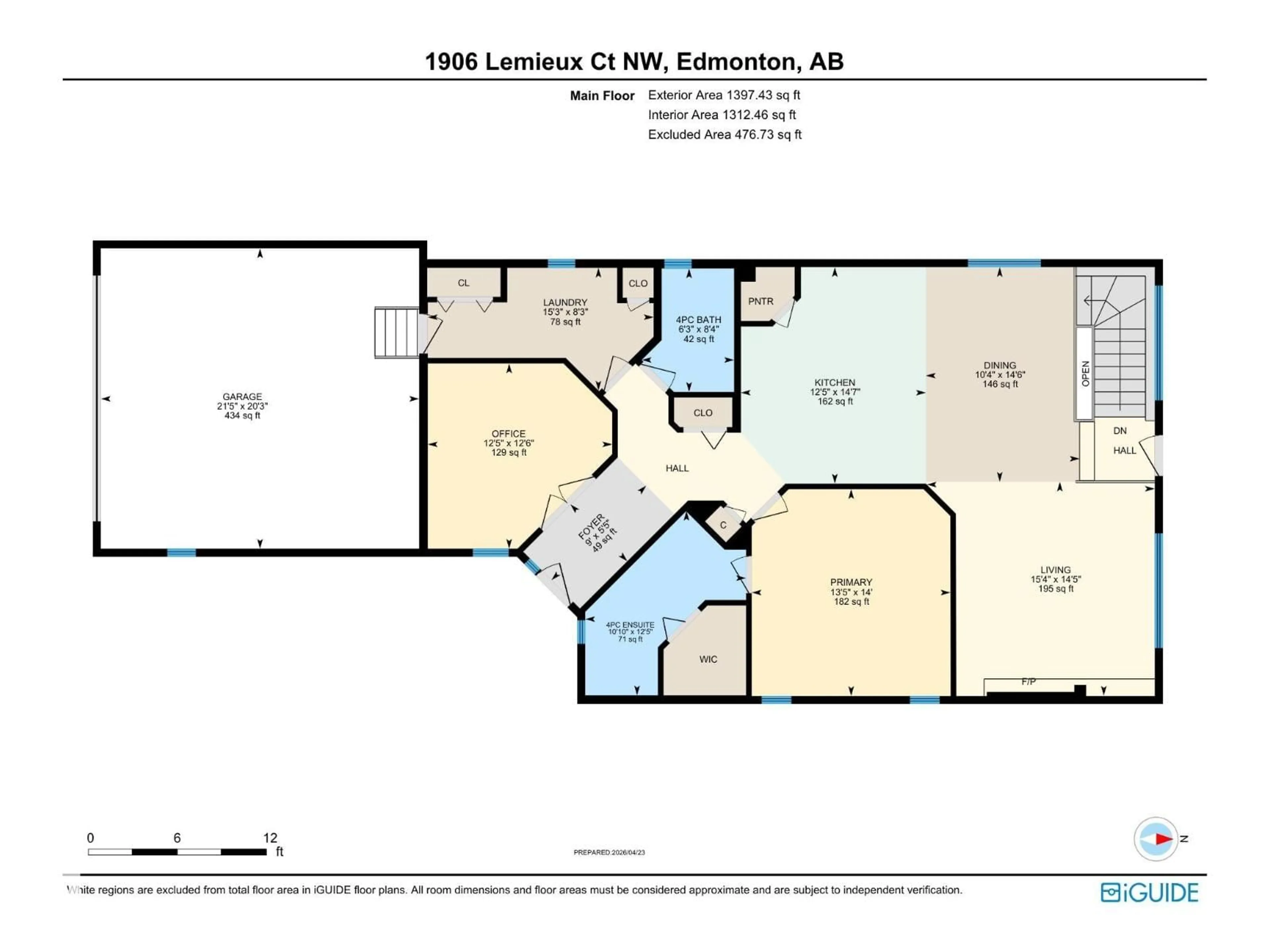 Floor plan for 1906 LEMIEUX CT, Edmonton Alberta T6R3T5