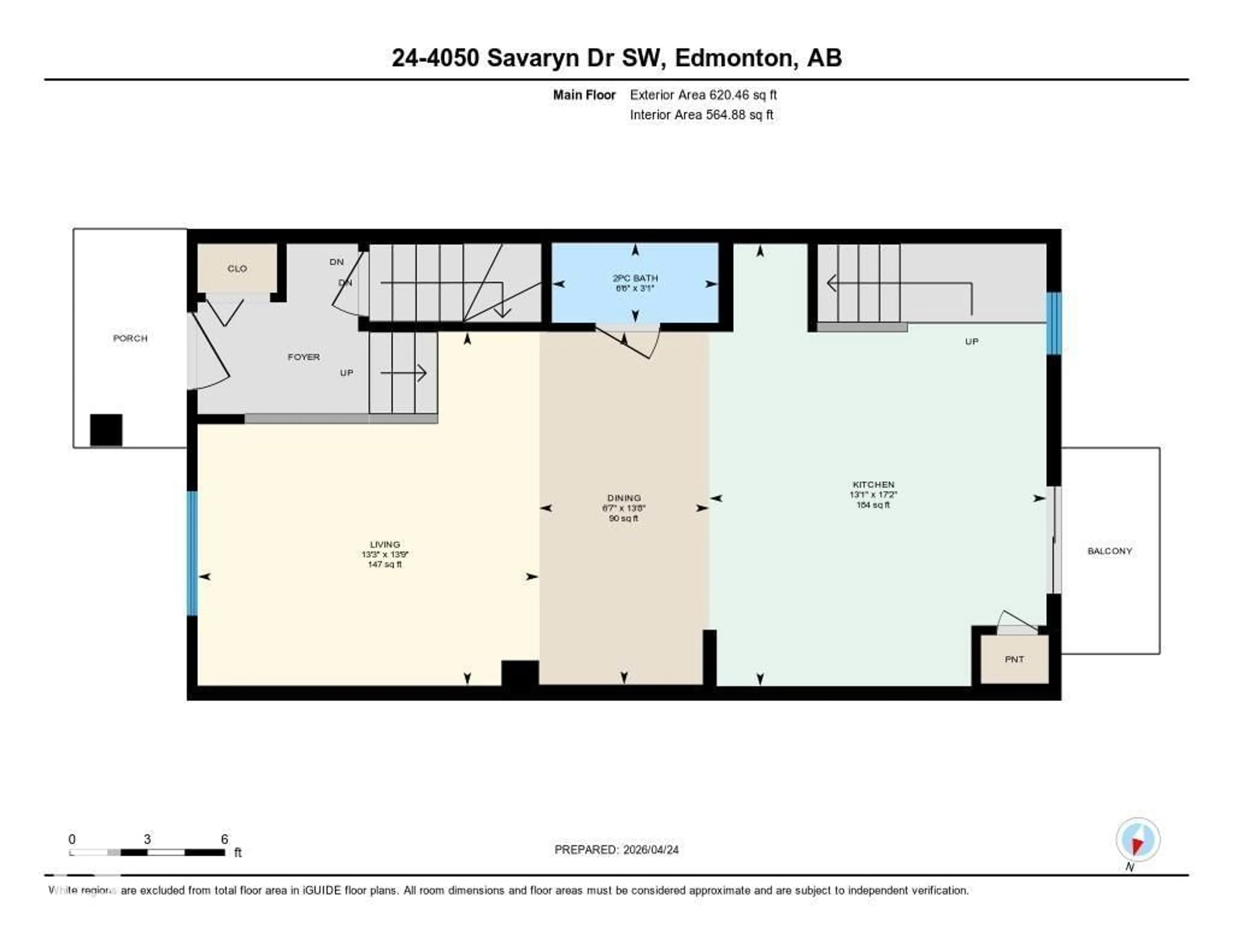 Floor plan for #24 - 4050 SAVARYN DR, Edmonton Alberta T6X1R8