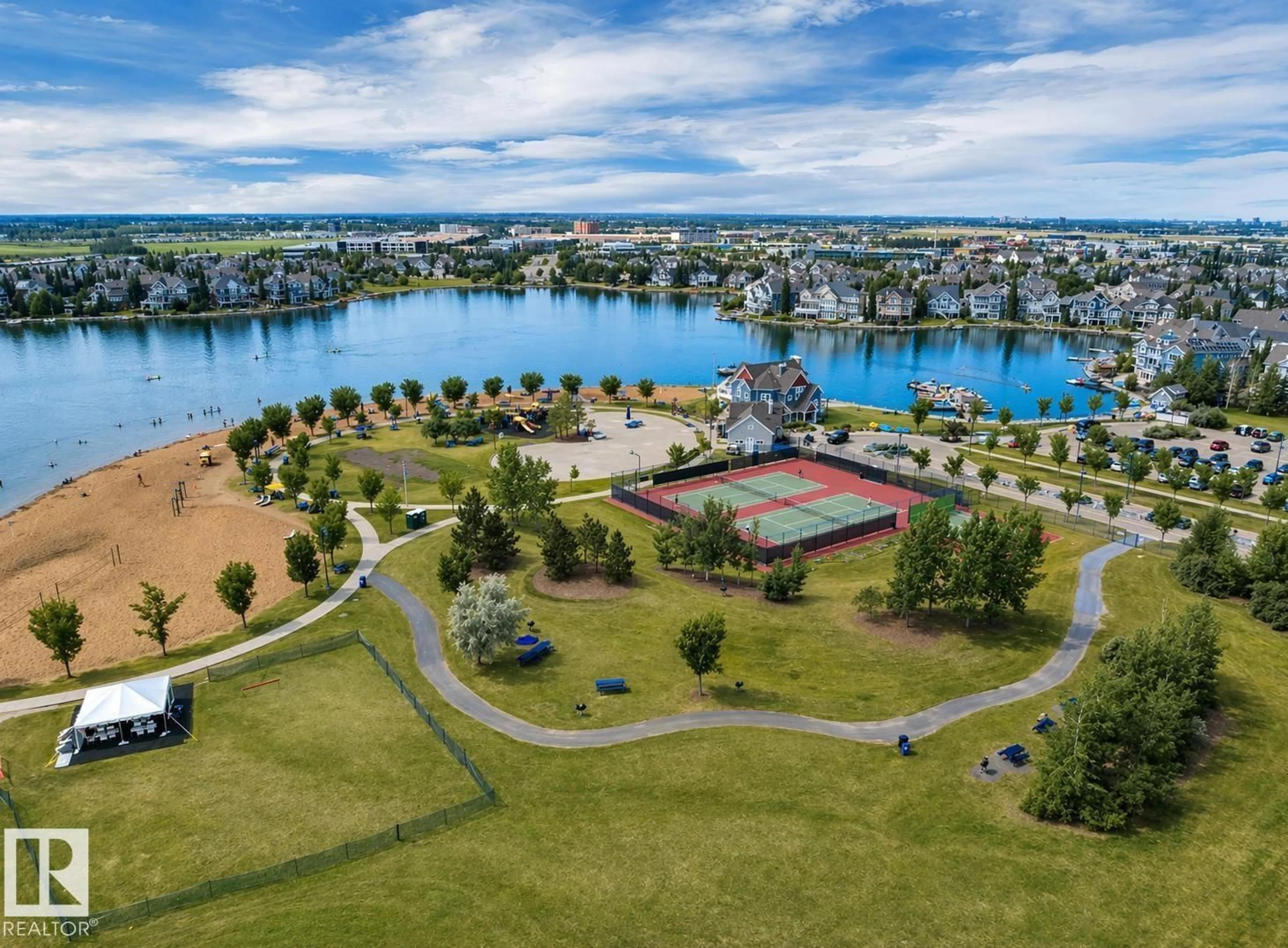 A pic from outside/outdoor area/front of a property/back of a property/a pic from drone, water/lake/river/ocean view for 2329 82 ST, Edmonton Alberta T6X2J7