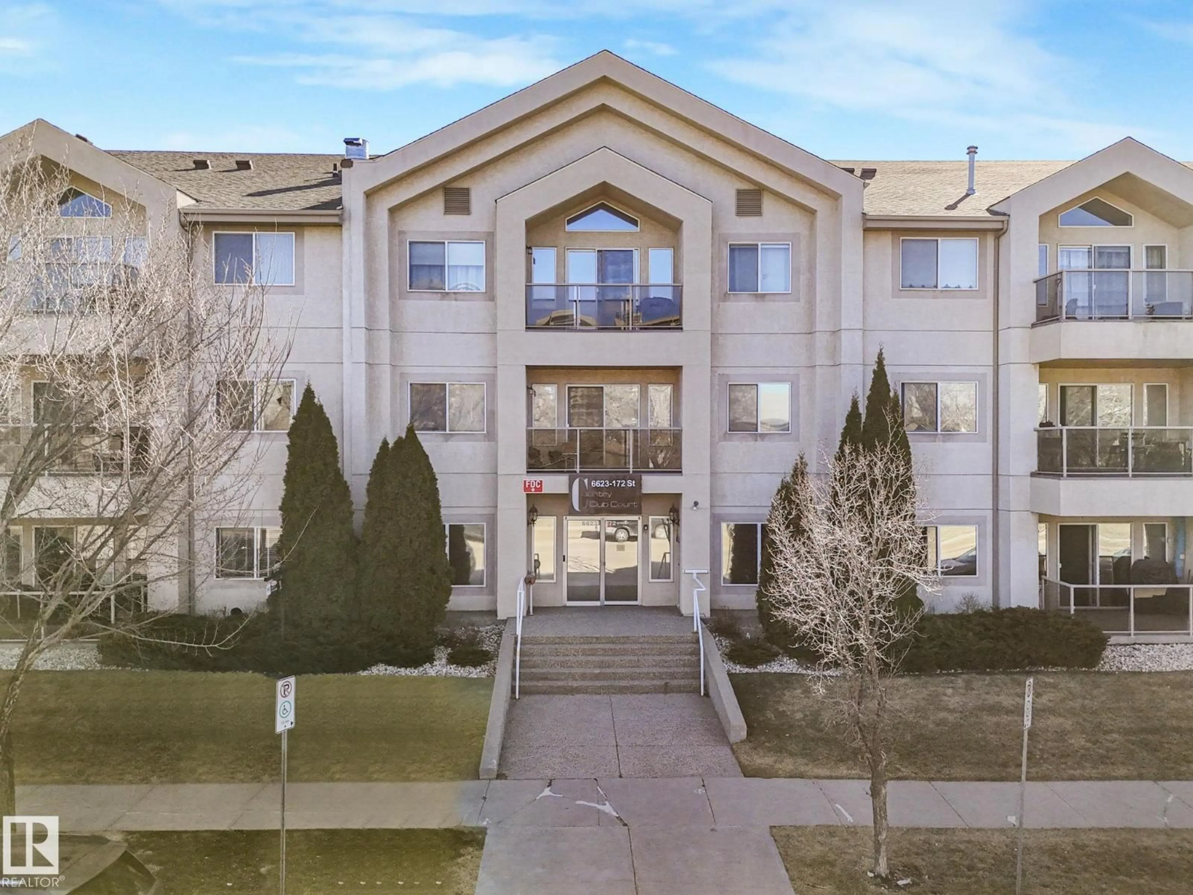 A pic from outside/outdoor area/front of a property/back of a property/a pic from drone, building for #304 - 6623 172 ST, Edmonton Alberta T5T6J2