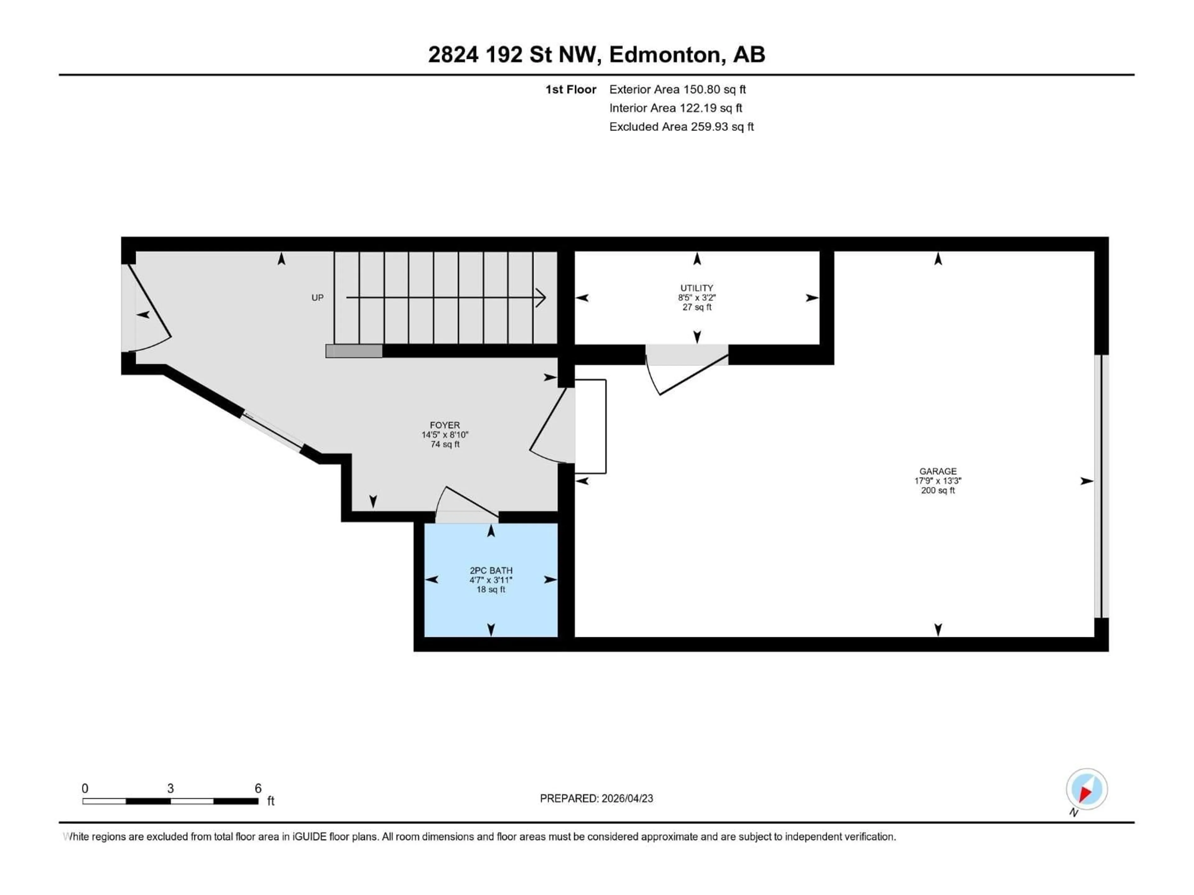 Floor plan for NW - 2824 192 ST, Edmonton Alberta T6M3B5