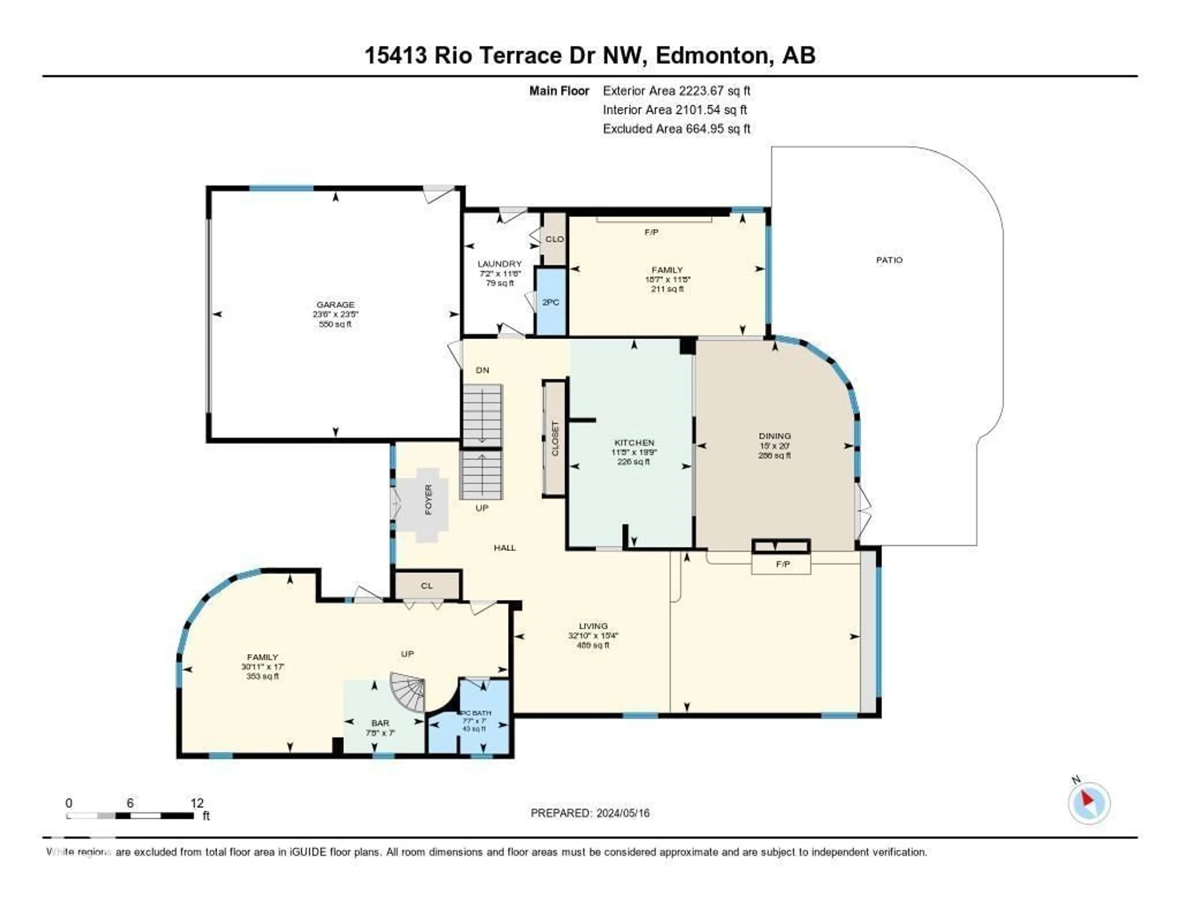 Floor plan for 15413 RIO TERRACE DR, Edmonton Alberta T5R3L1