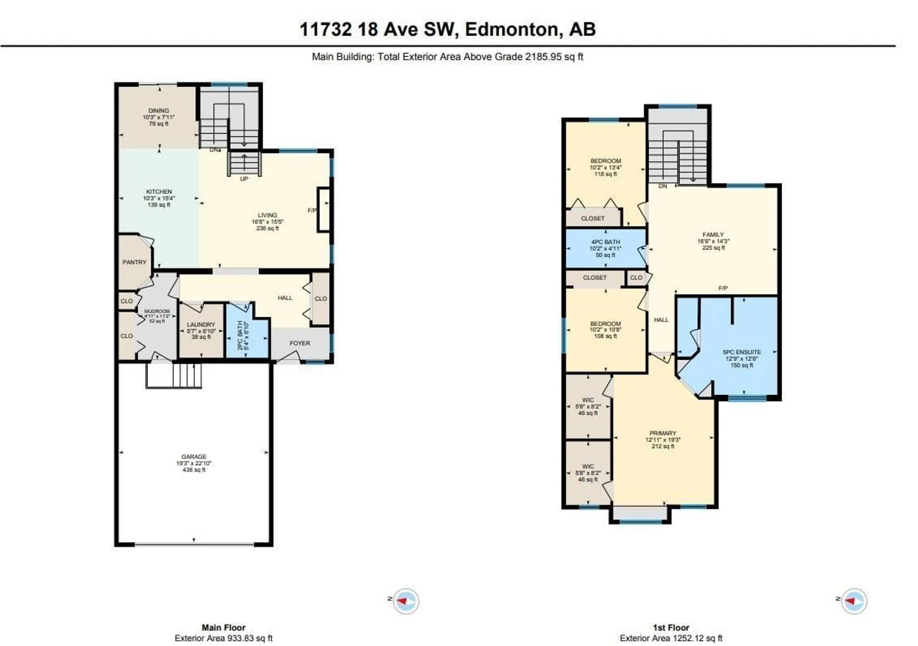 Floor plan for 11732 18 AV, Edmonton Alberta T6W2E7