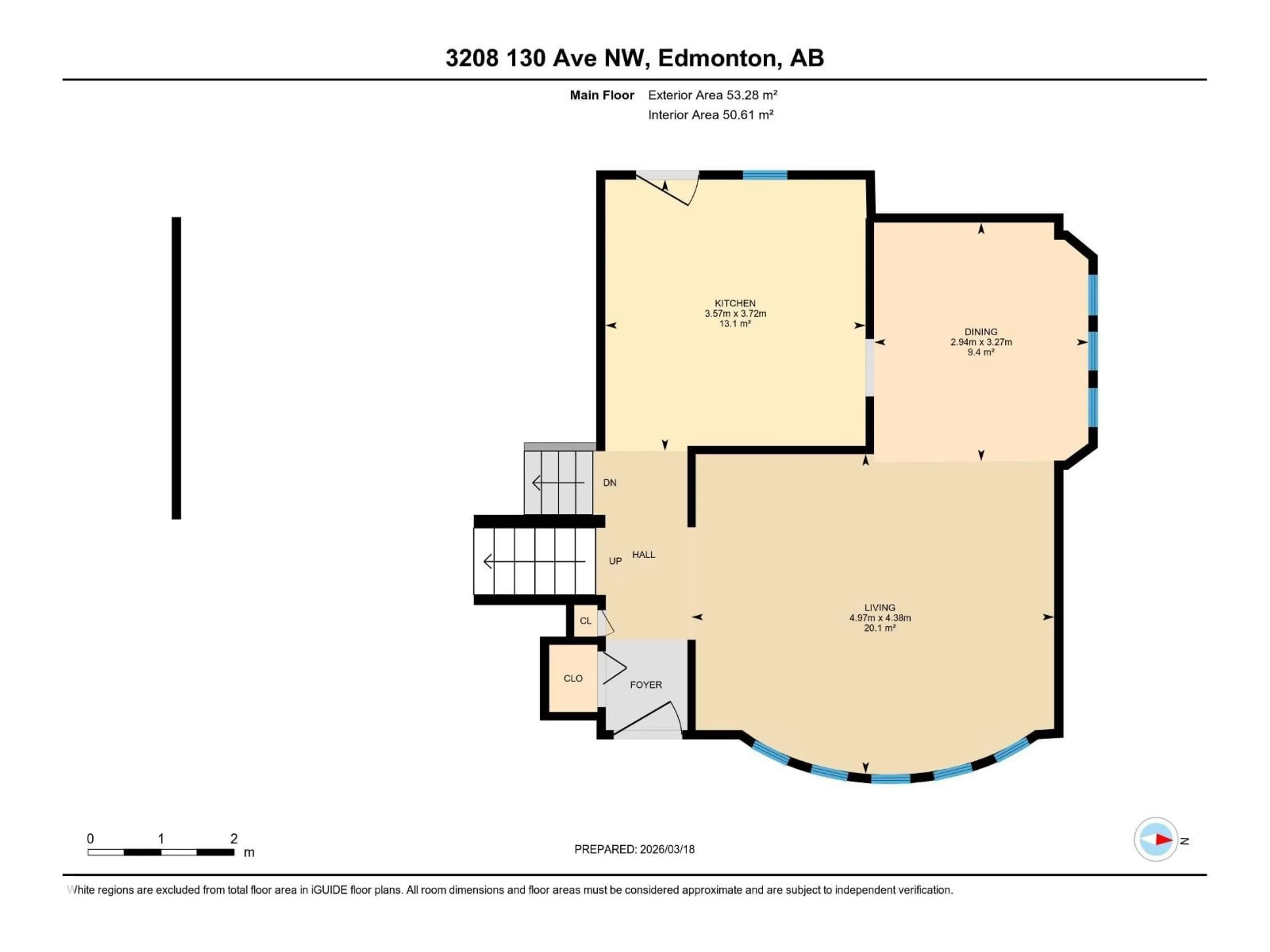Floor plan for 3208 130 AV, Edmonton Alberta T5A3B3