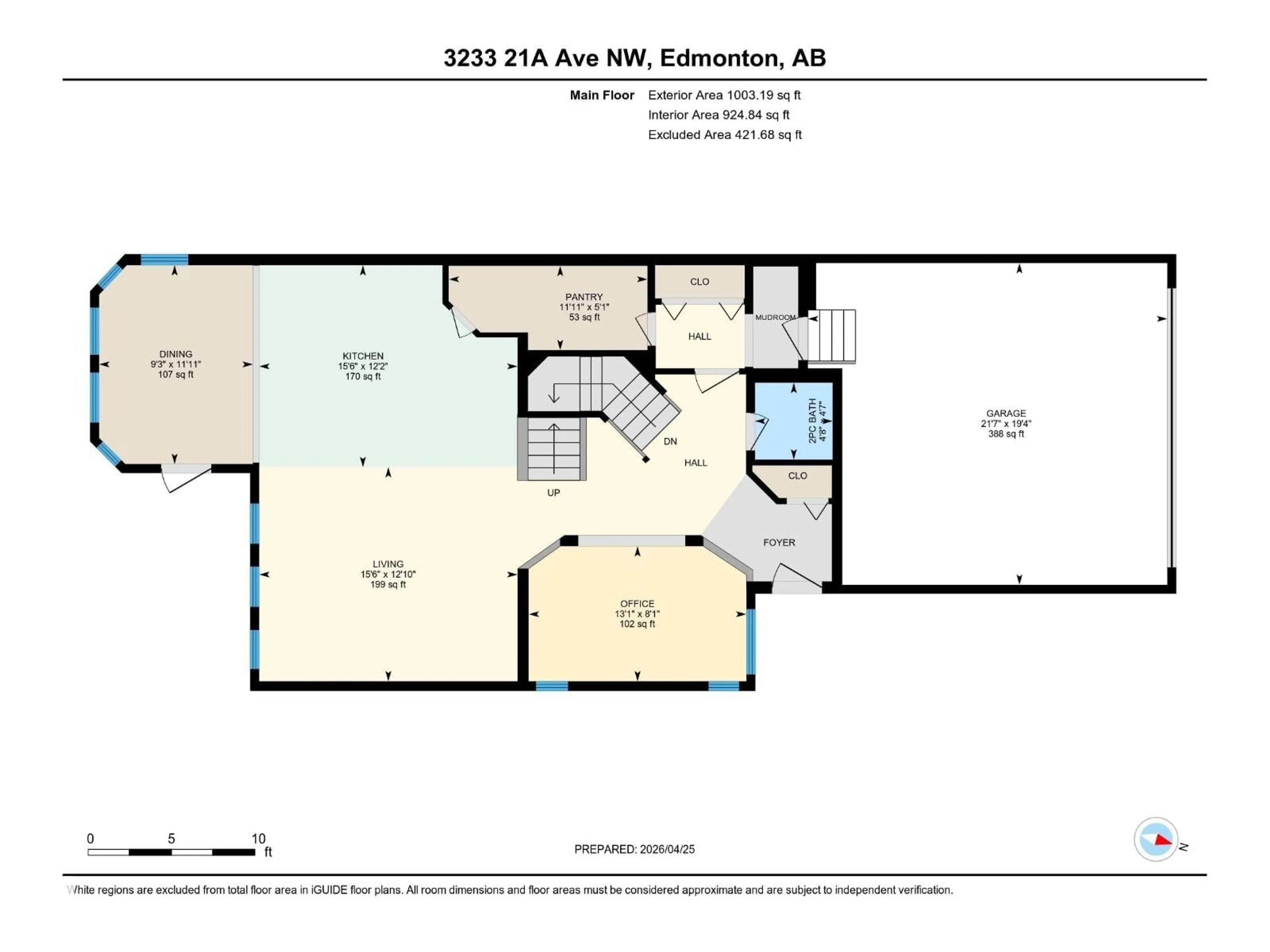 Floor plan for 3233 21A AV, Edmonton Alberta T6T0K5