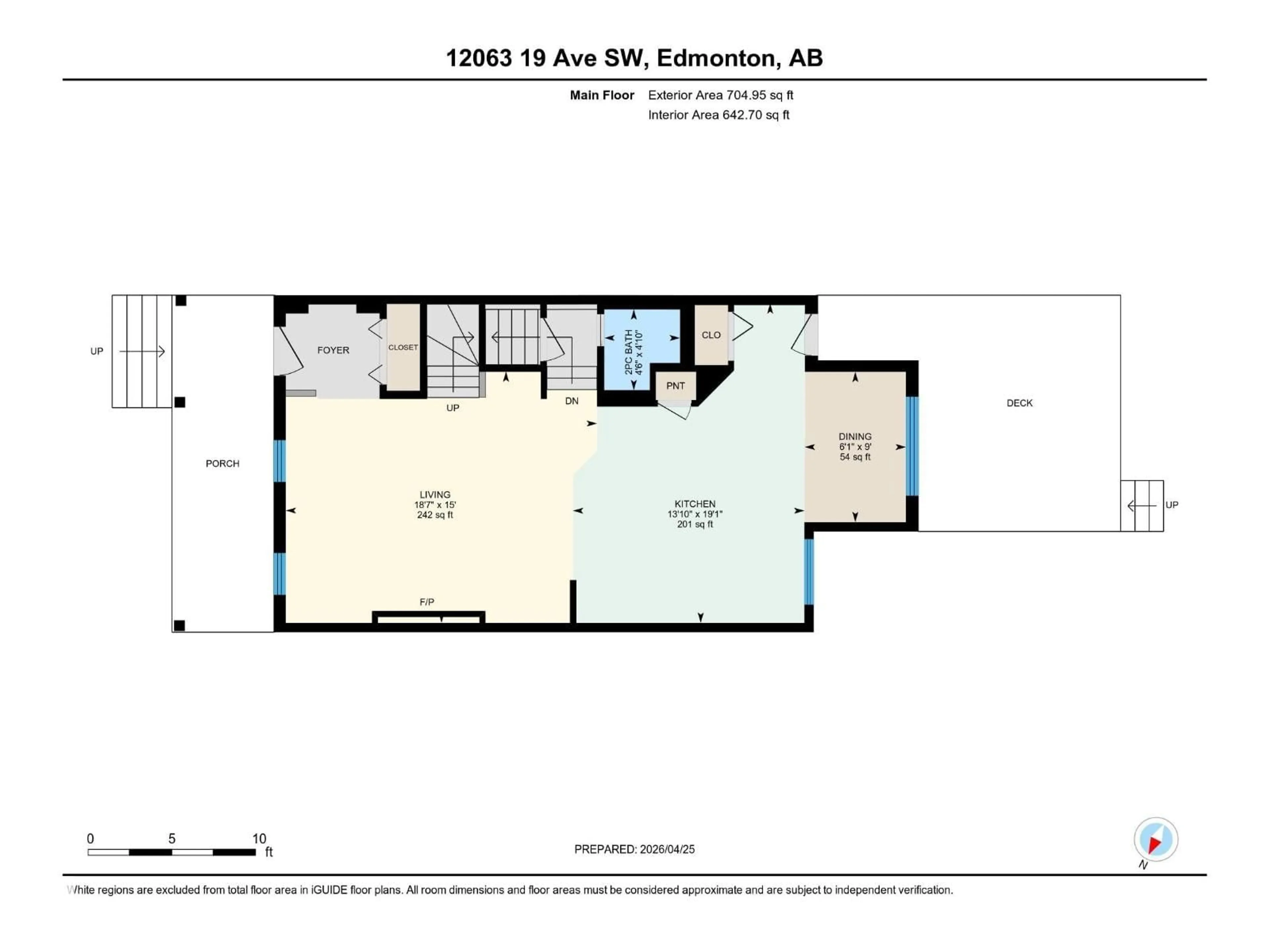 Floor plan for SW - 12063 19 AV, Edmonton Alberta T6W1W5