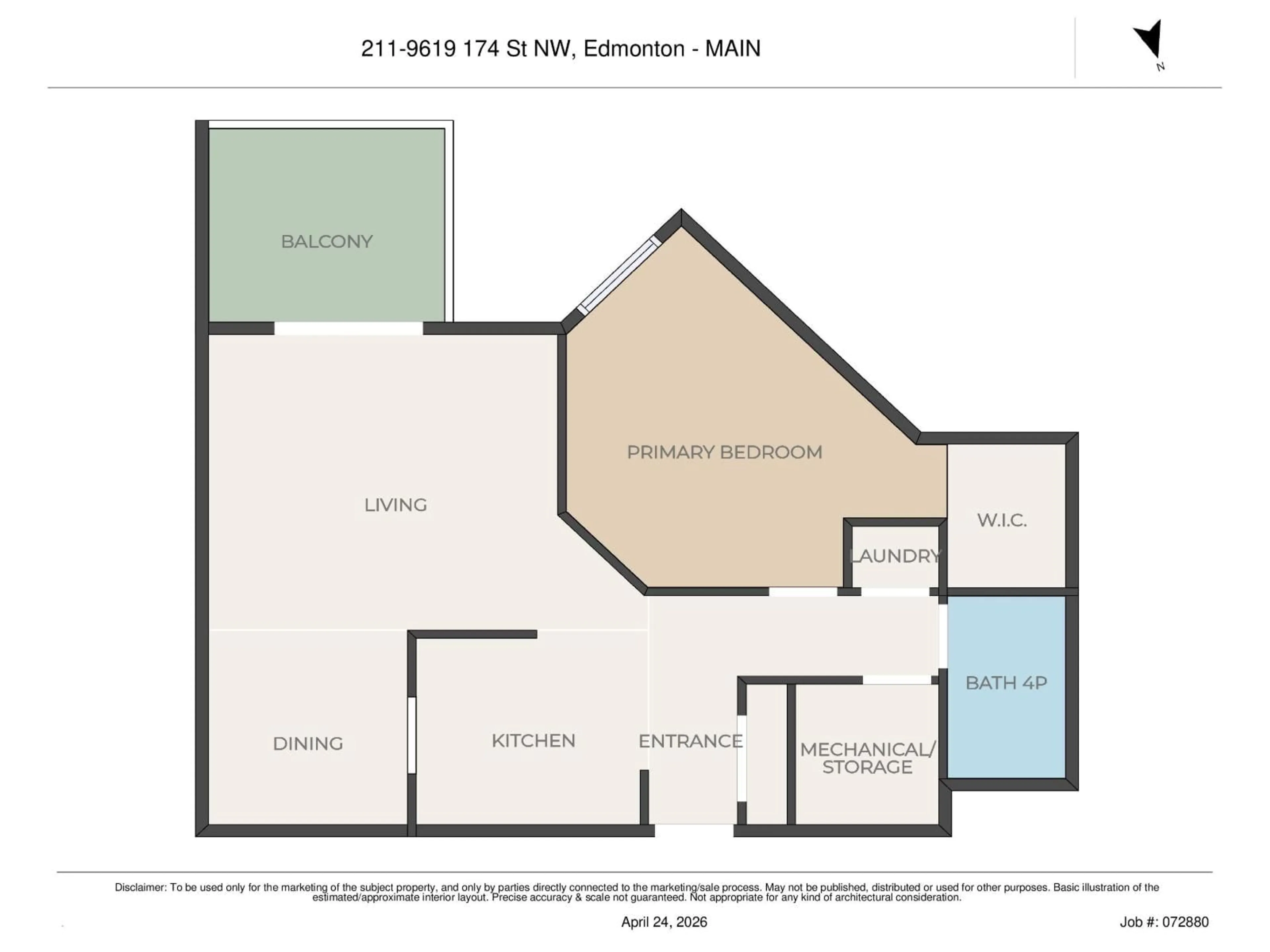 Floor plan for 211 - 9619 174 ST, Edmonton Alberta T5T6C6