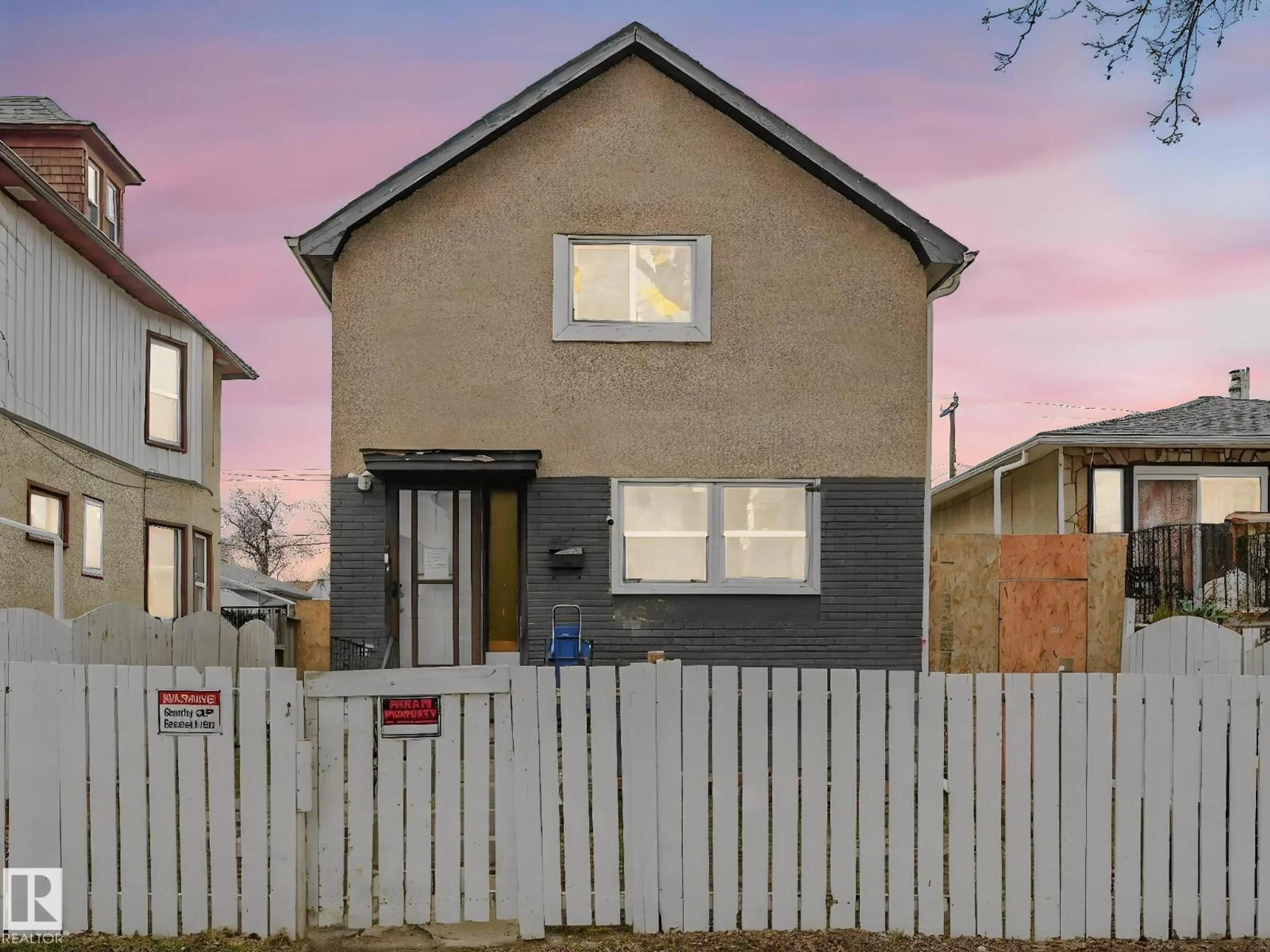 Home with vinyl exterior material, street for NW - 9632 106A AV, Edmonton Alberta T5H0T2