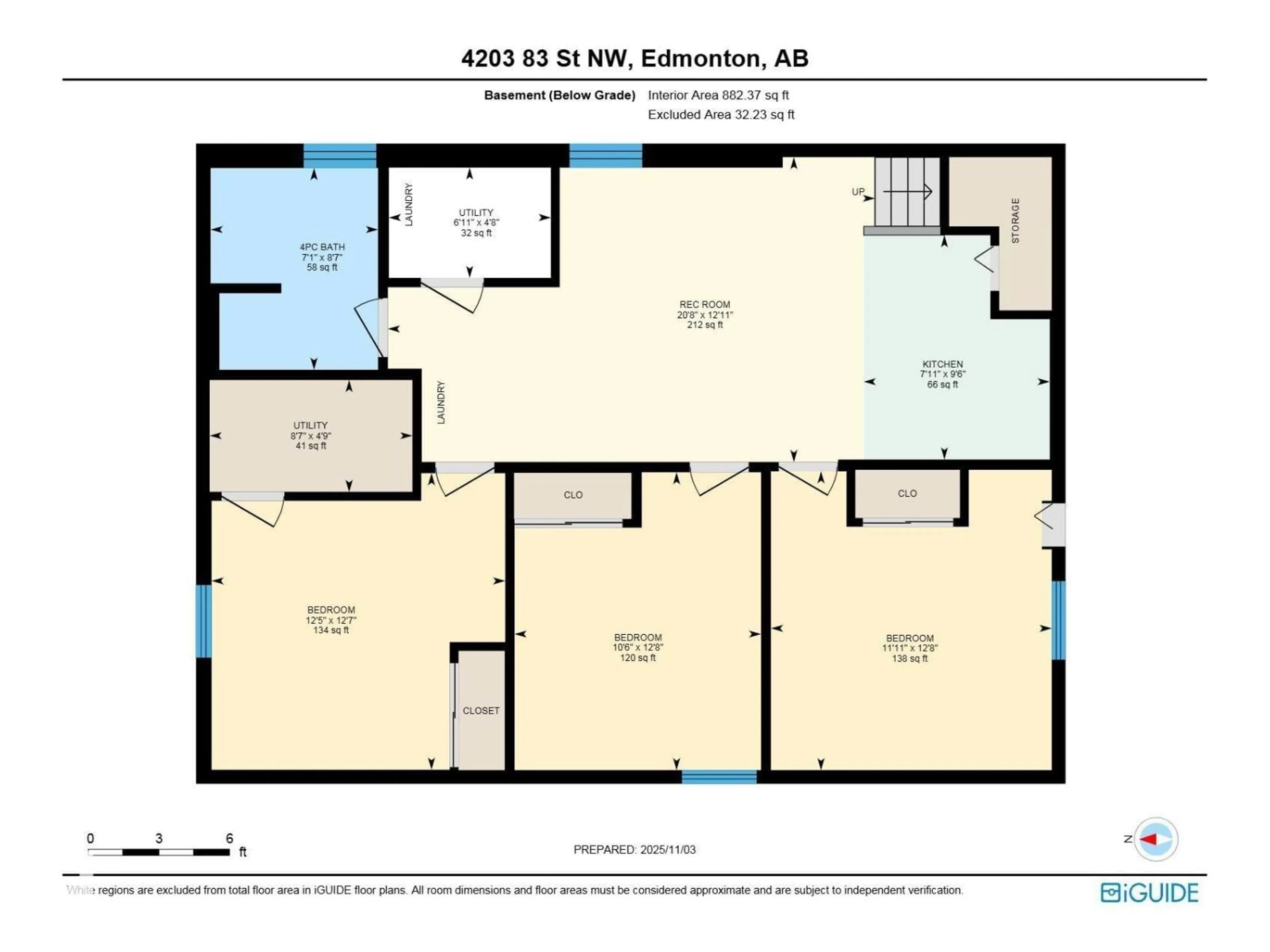 Floor plan for 4203 83 ST, Edmonton Alberta T6K1C8