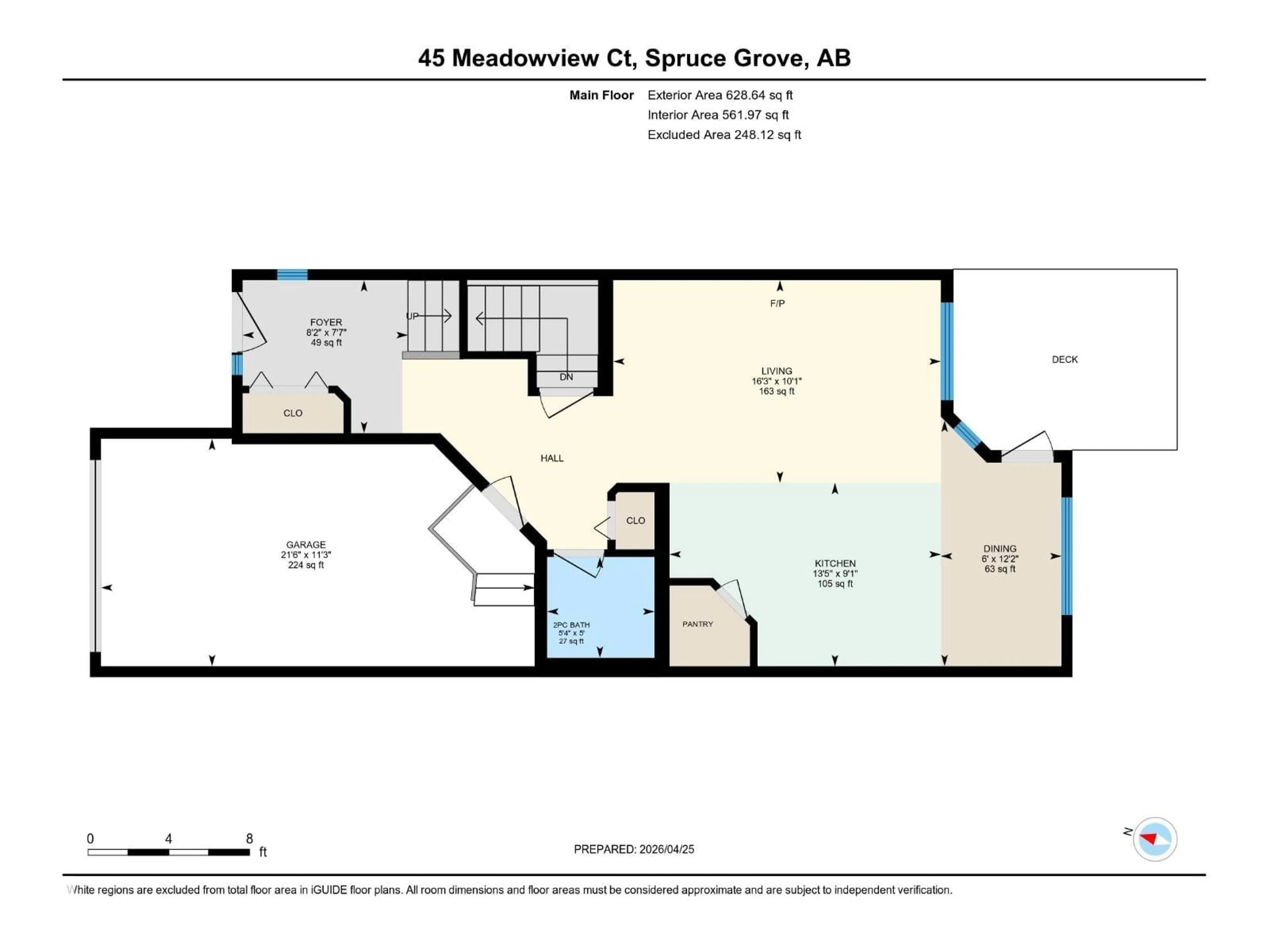 Floor plan for 45 MEADOWVIEW CO, Spruce Grove Alberta T7X0A6