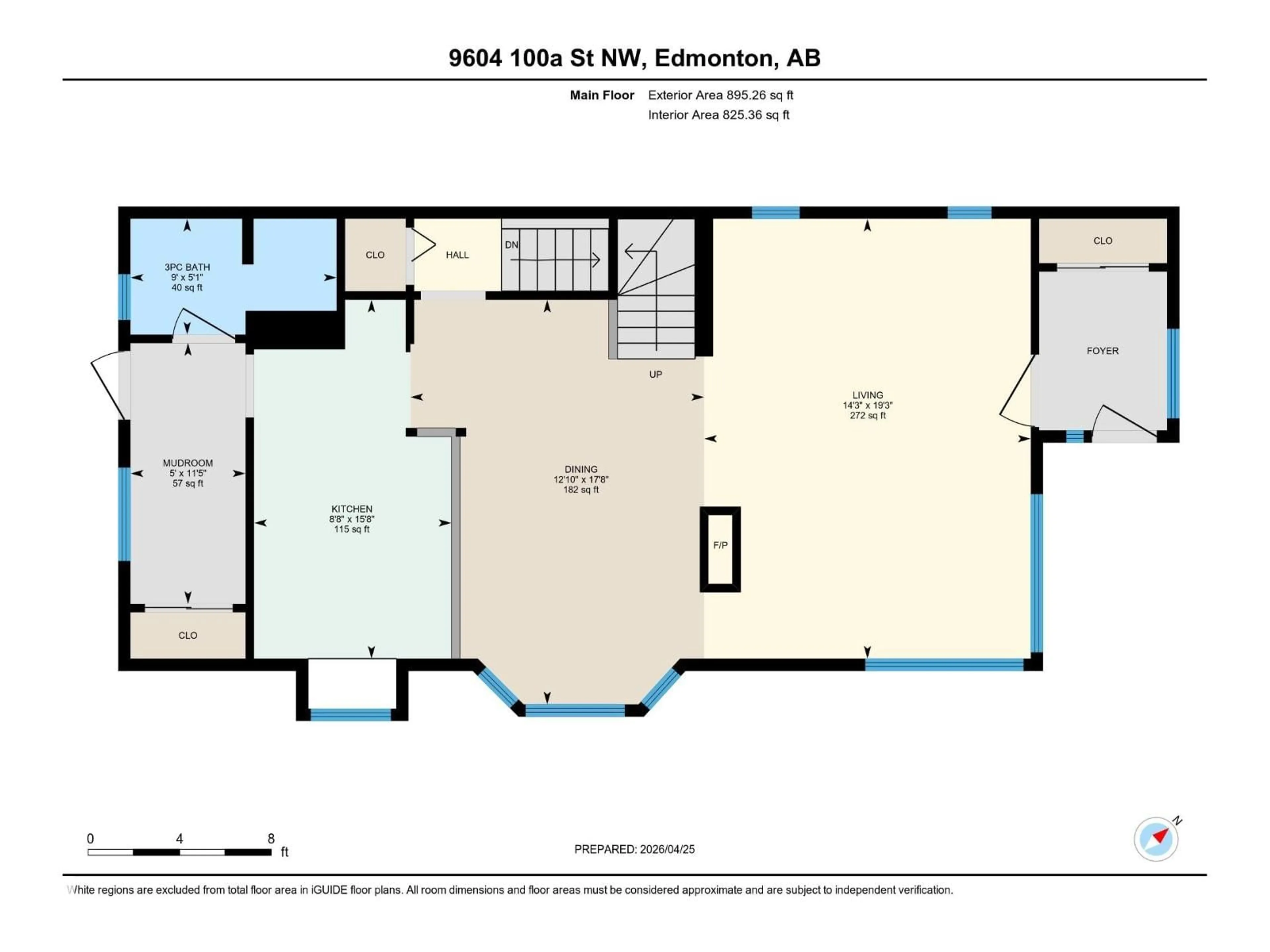 Floor plan for 9604 100A ST NW, Edmonton Alberta T5K0B1