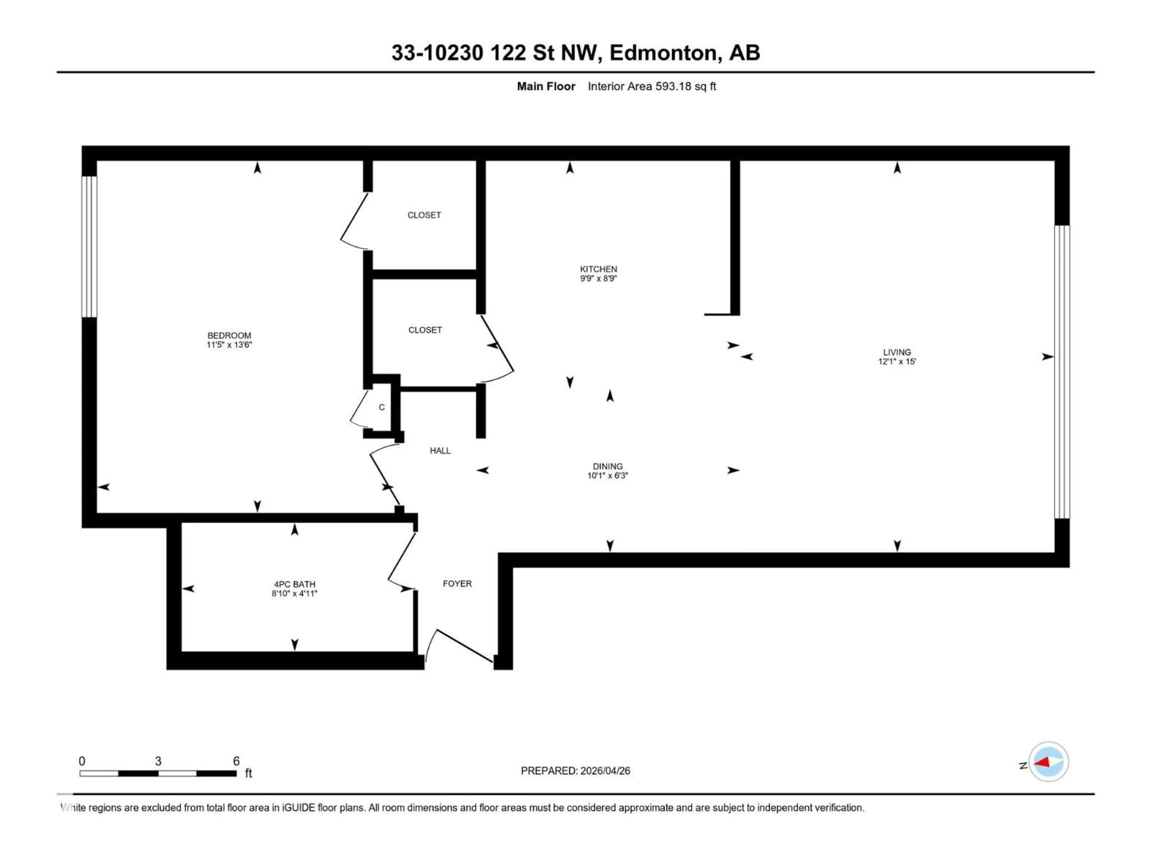 Floor plan for 33 10230 122 ST NW, Edmonton Alberta T5N1L9