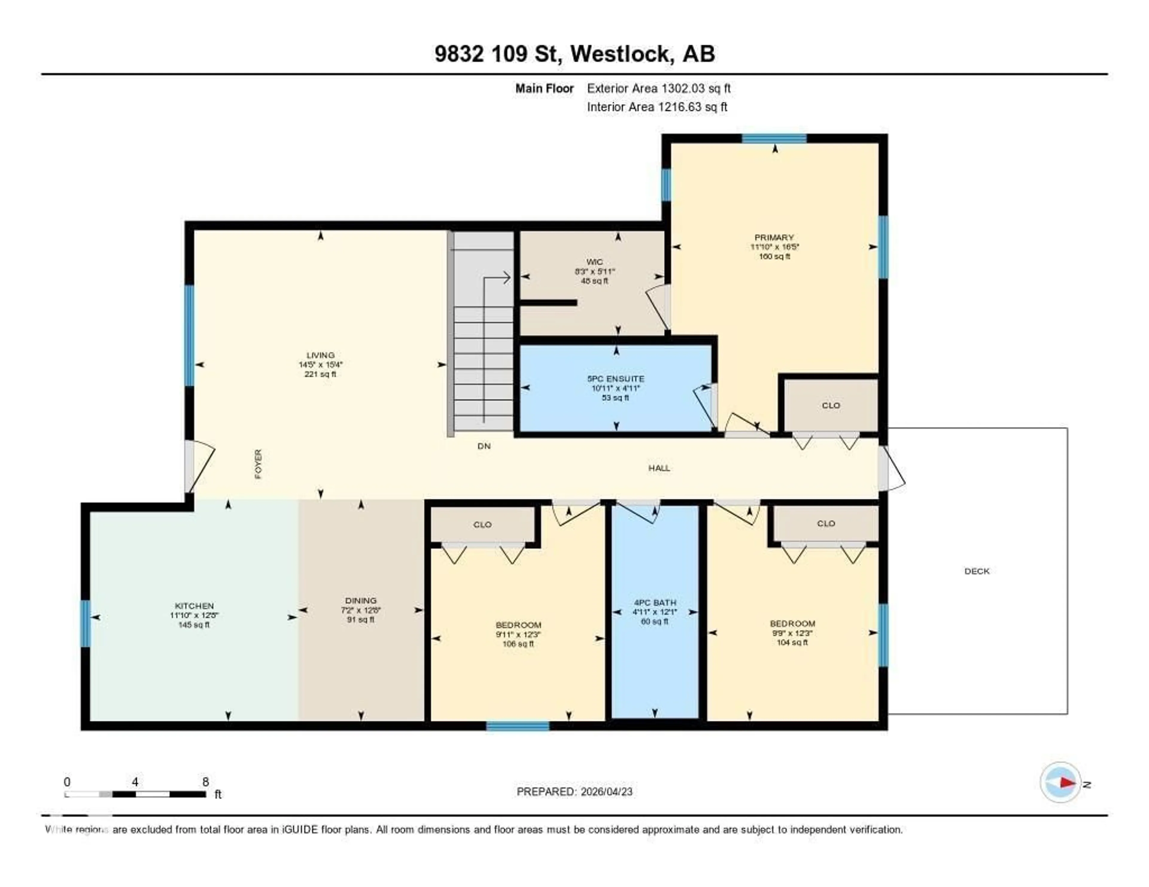 Floor plan for 9832 109 ST, Westlock Alberta T7P1P4